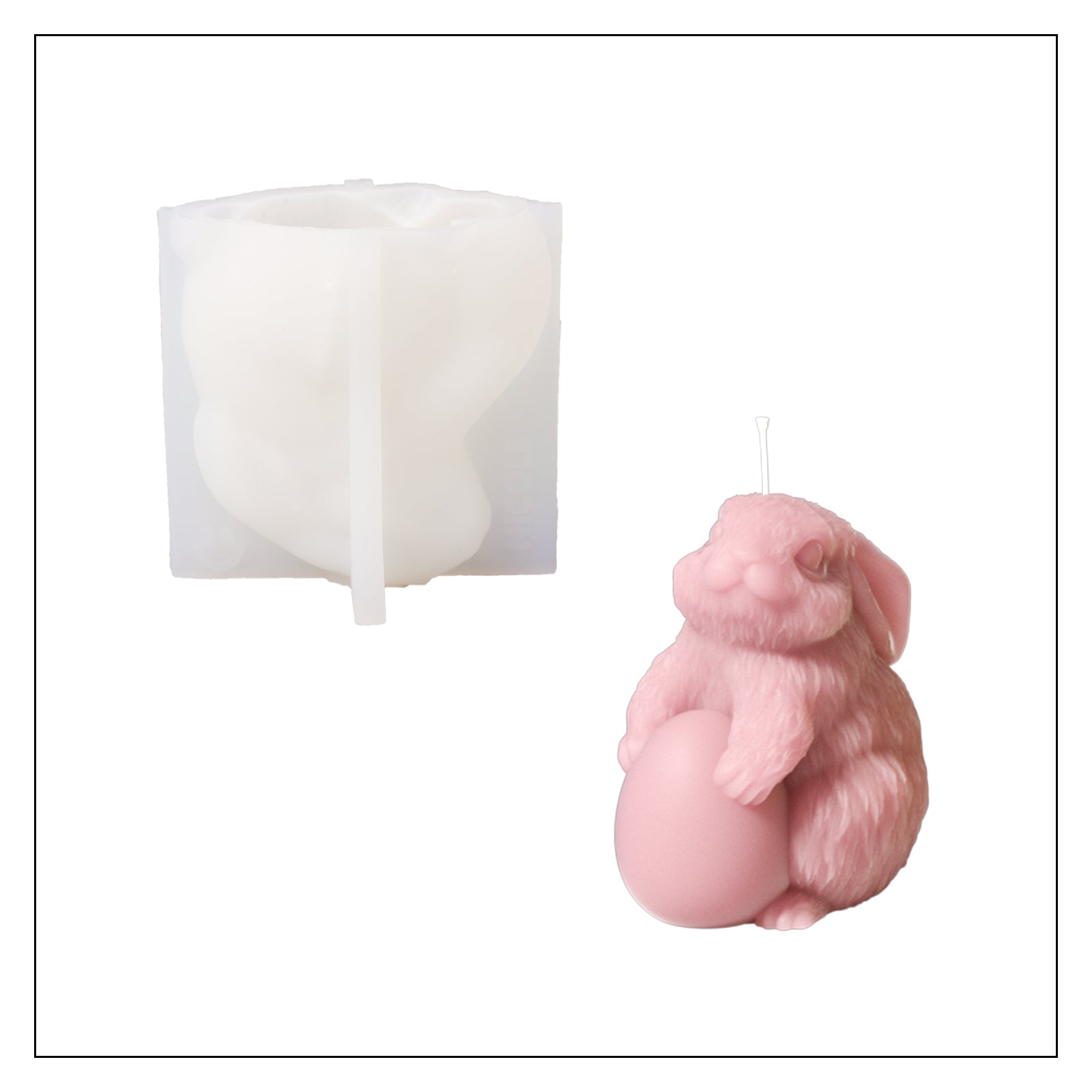 Molde de Silicone para Vela Coelhinho Feliz de Páscoa