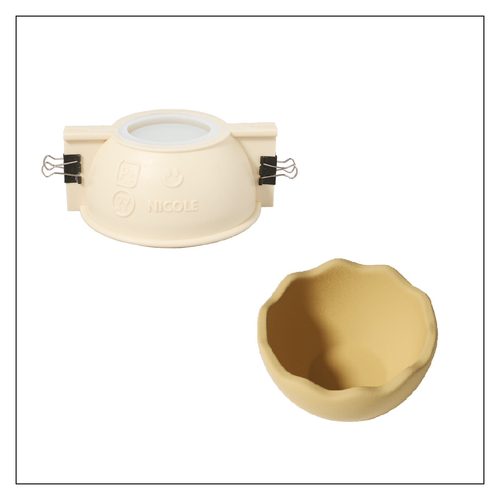 Medium eggshell bowl and silicone mold