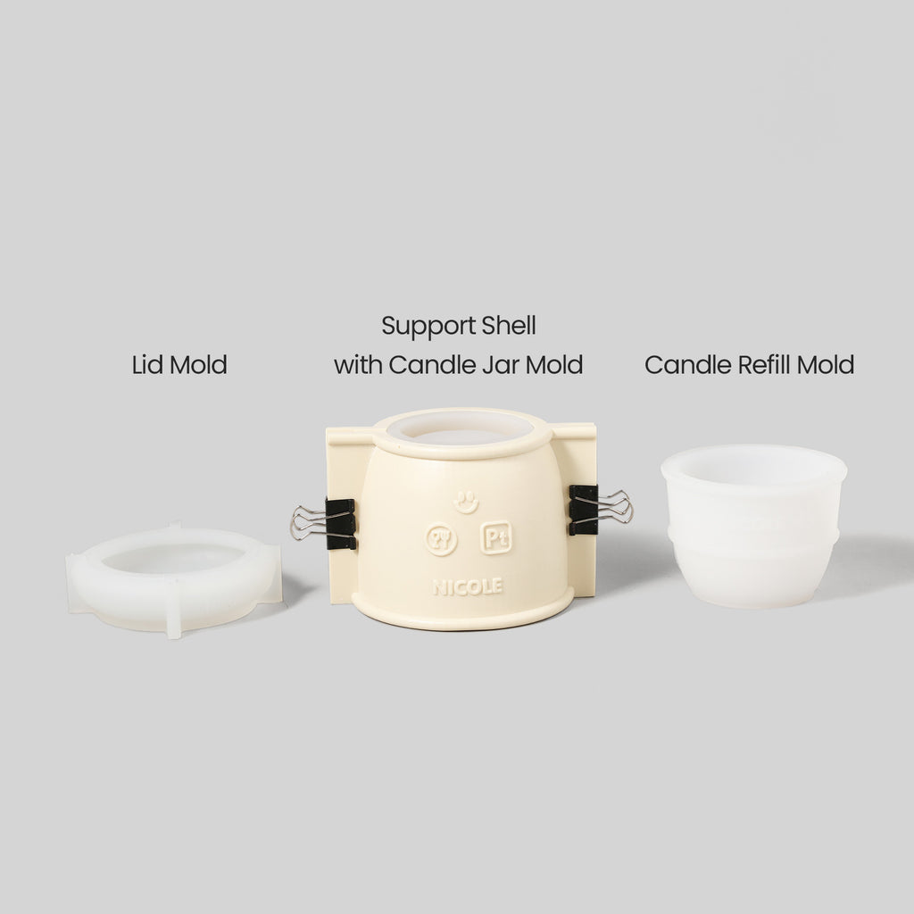 Boowannicole brand's silicone mold kit includes tools for crafting candle jars and replacement candles, providing a complete set to meet diverse needs.