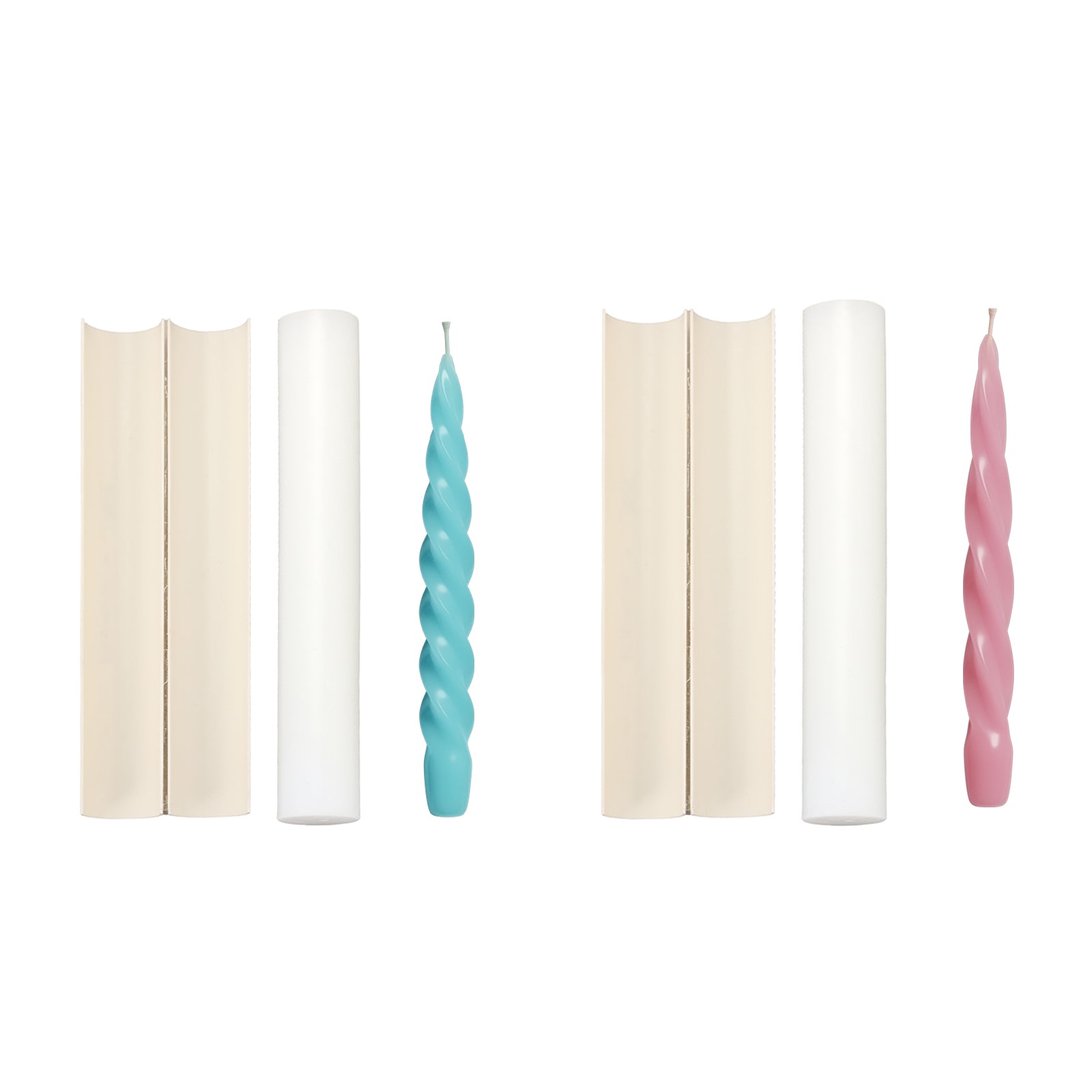 Crafting Mastery - Witness the artistry with Boowannicole's Silicone Mold and the resulting stunning taper candles, a testament to the precision and quality of our candle-making essentials.