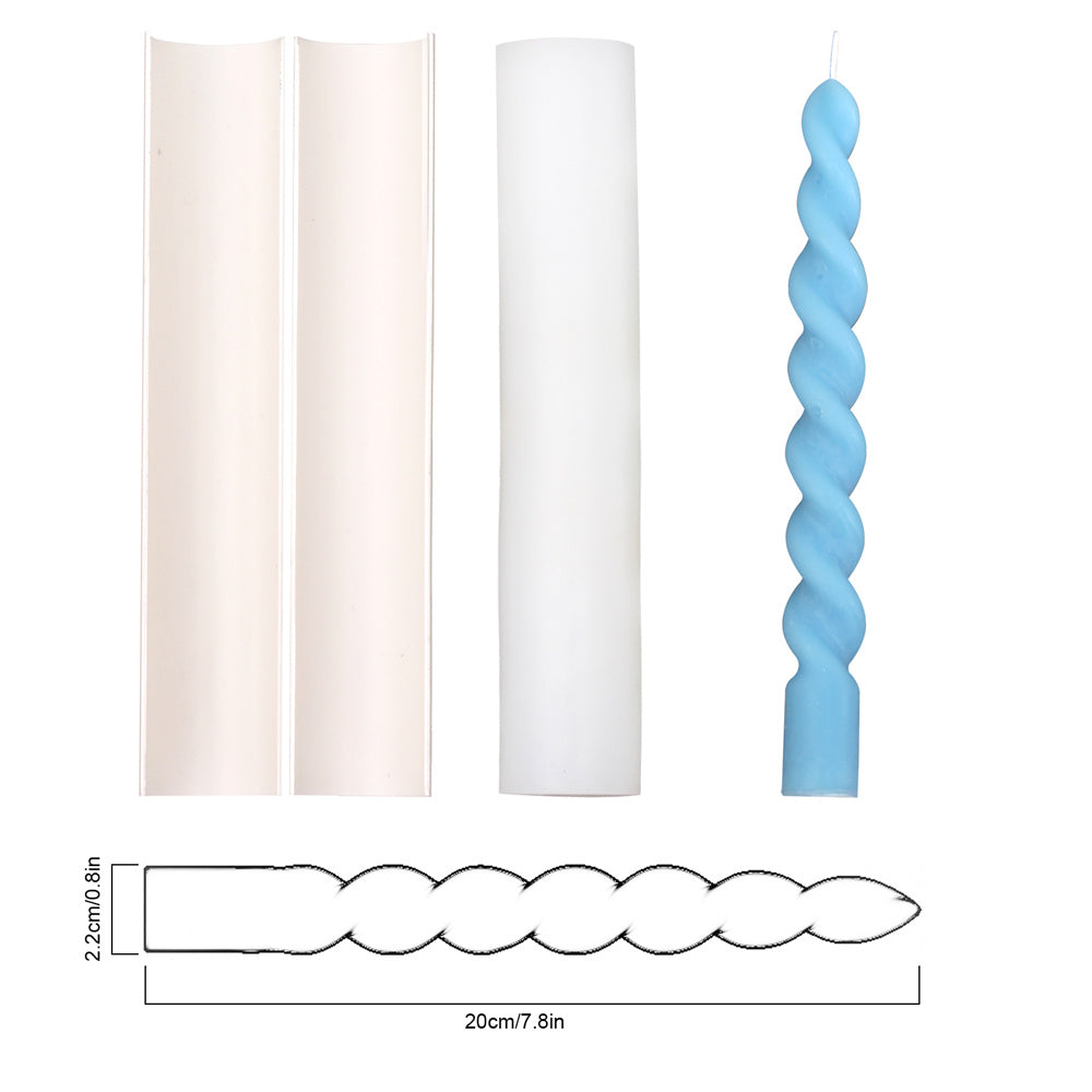 Boowannicole's taper candle, fashioned with precision using a silicone mold and external support, measures 7.8 inches in length and 0.8 inches in diameter.