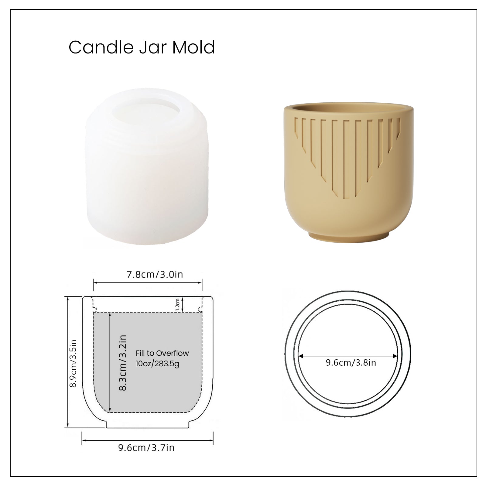 Simple Cement Candle Jar Silicone Mold Cylindrical Concrete Candle  Container Mould DIY Candle Vessel Home Decor Tool (SH0883)