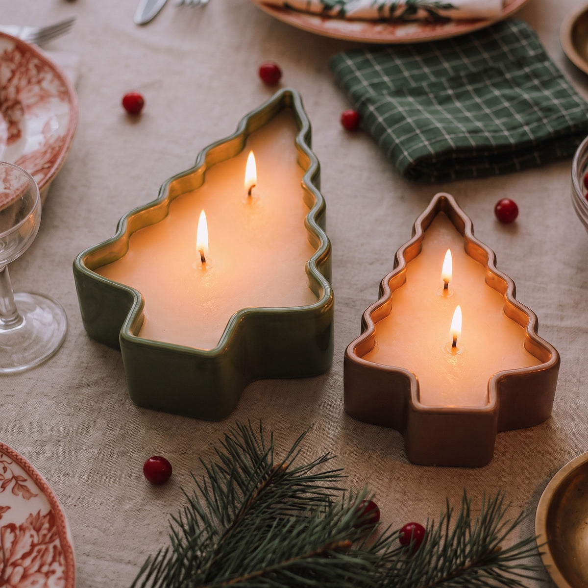 Gingerbread Christmas Tree Candle Jar Silicone Mold Collection
