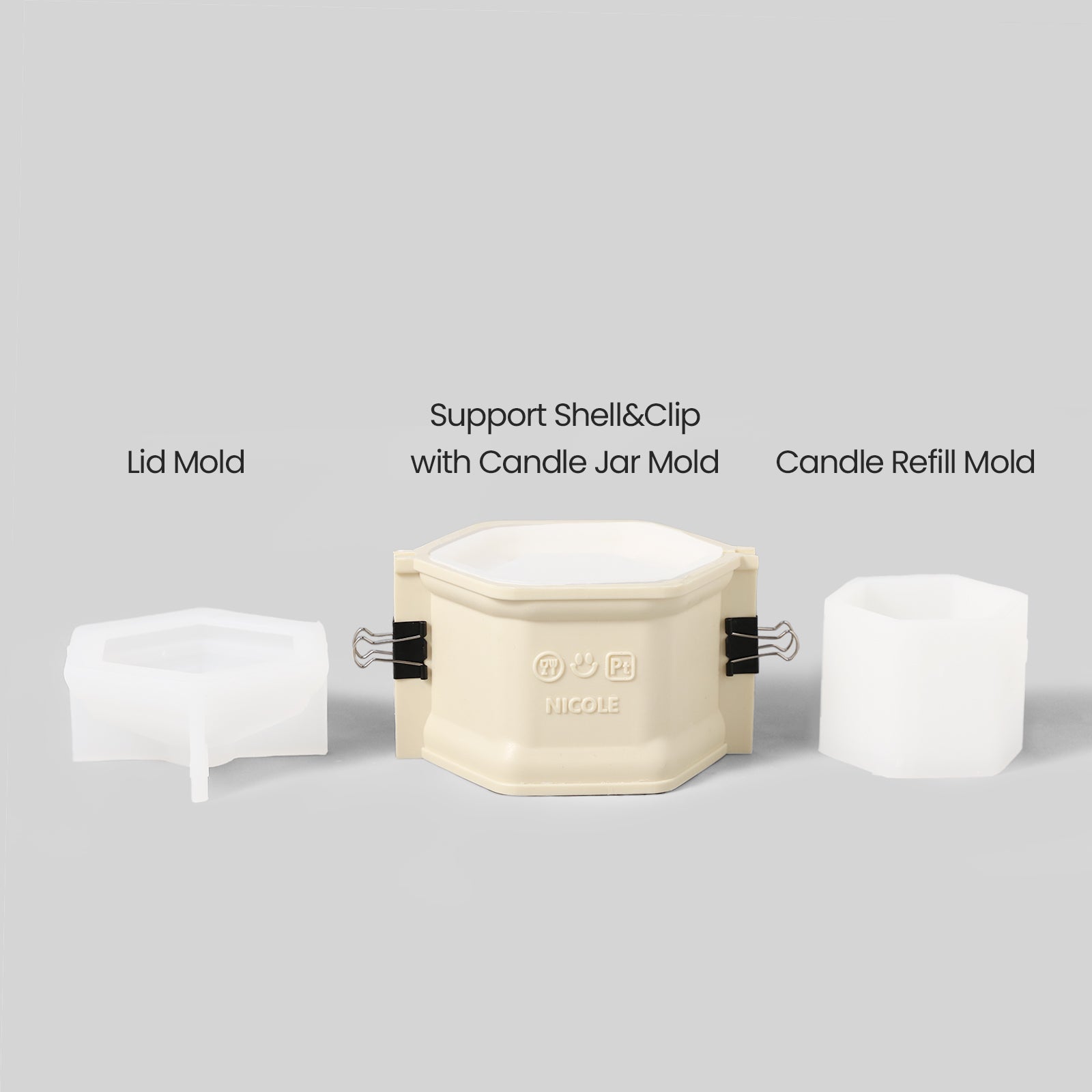 Elegant Gothic Architecture Candle Jar Silicone Mold with 7.5oz Candle Refill Mold