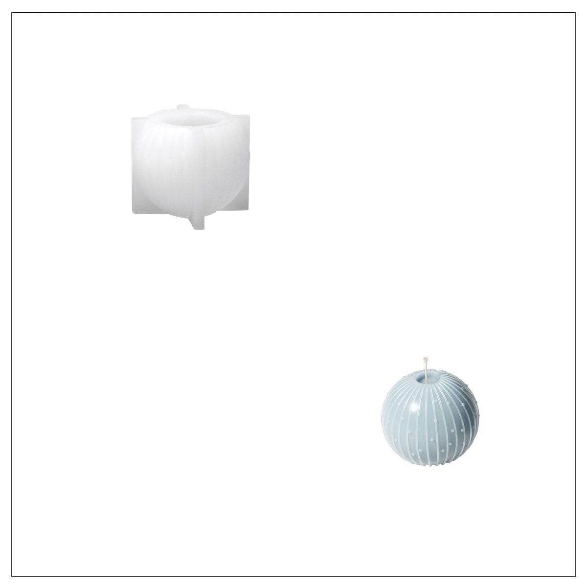 Starlit Dots Christmas Bauble Candle Silicone Mold3D Candle MoldLZ0949