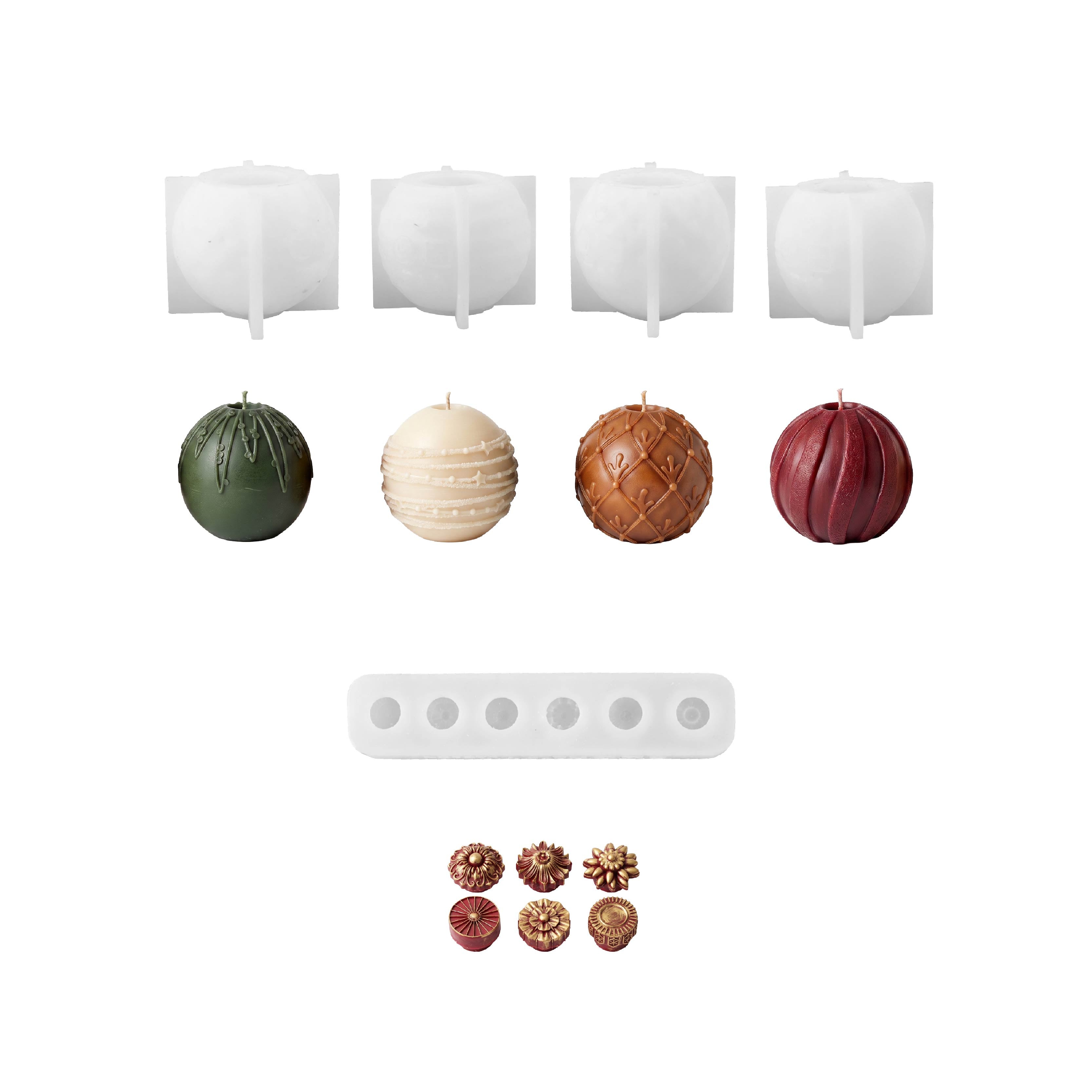 Flowing Texture Christmas Ornament Candle Silicone Mold Collection