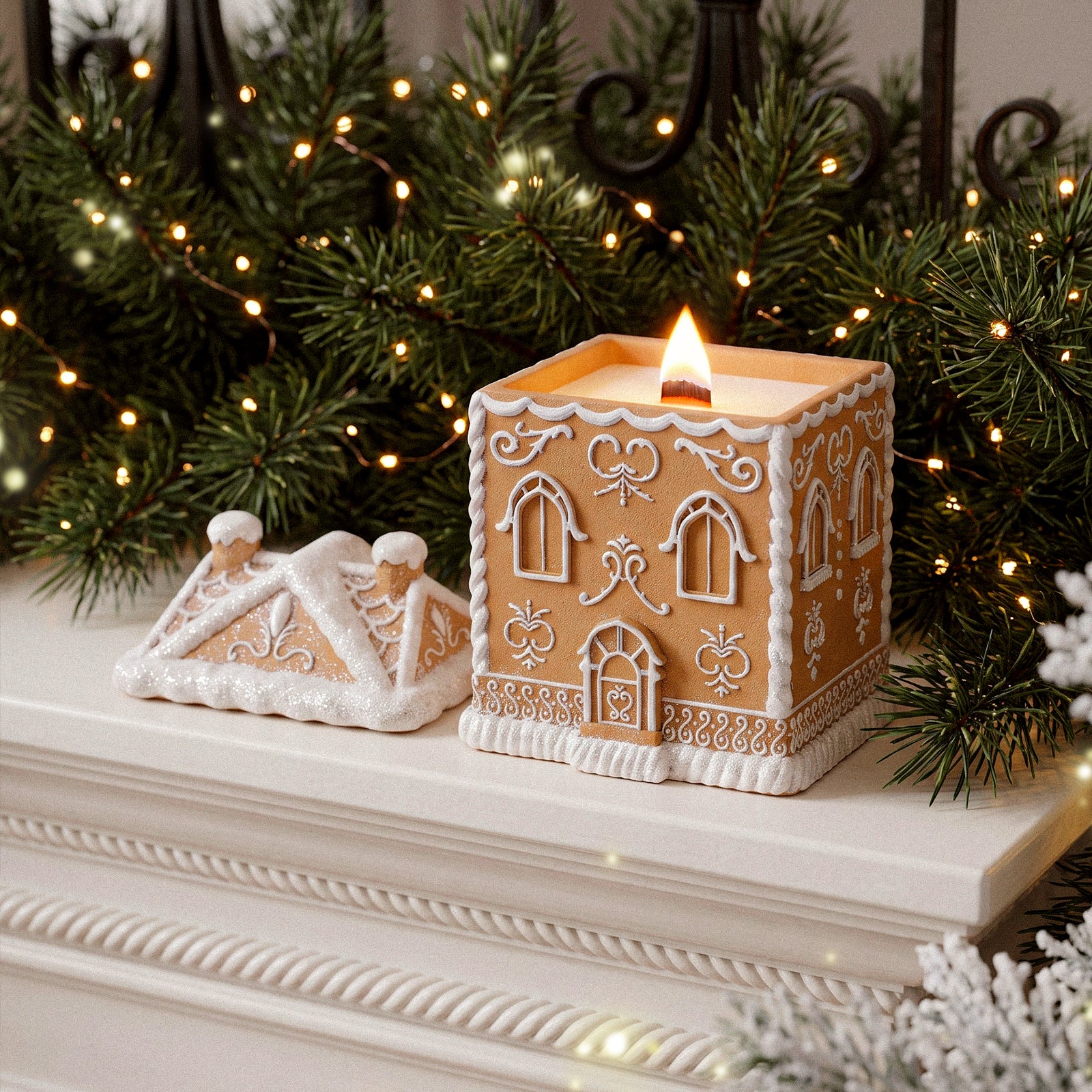 Cozy Gingerbread House Candle Jar Silicone Mold Collection