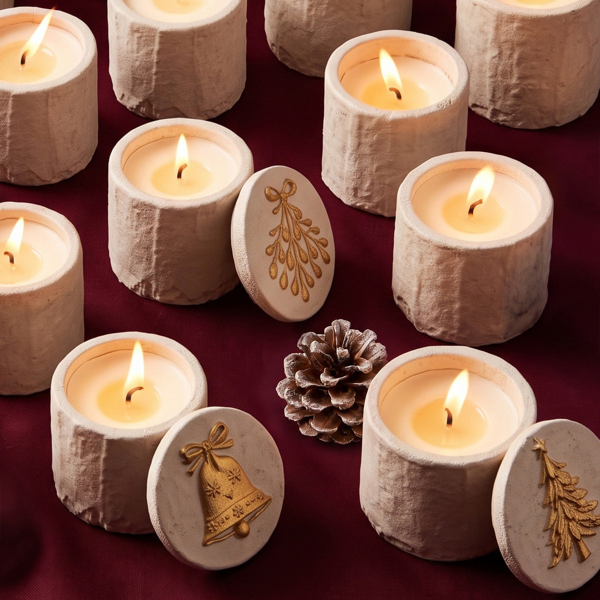 Azulmostaza × Boowan Nicole｜Cozy Christmas Candle Jar Silicone Mold Collection