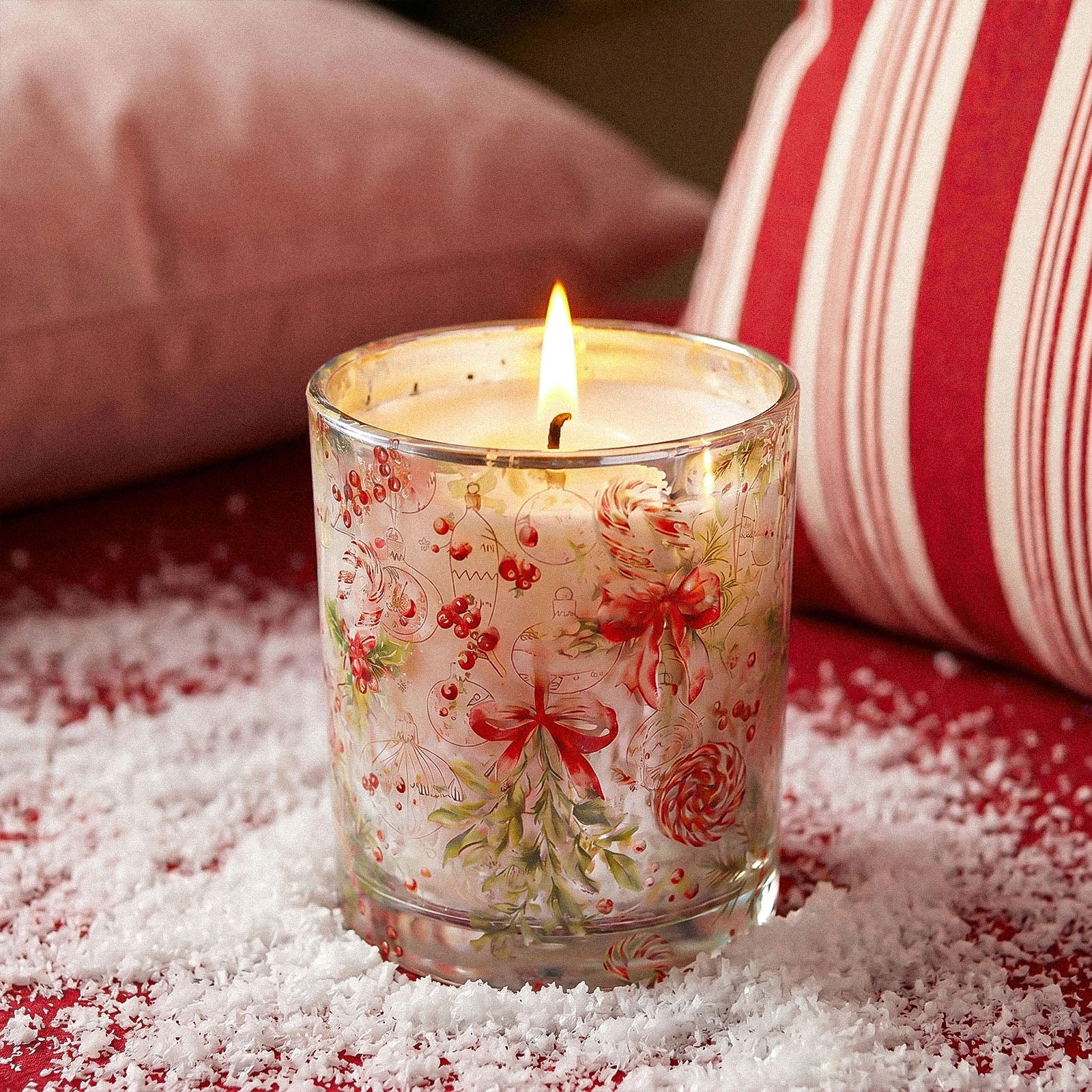 Christmas Bows & Baubles Glass Candle Jar Collection