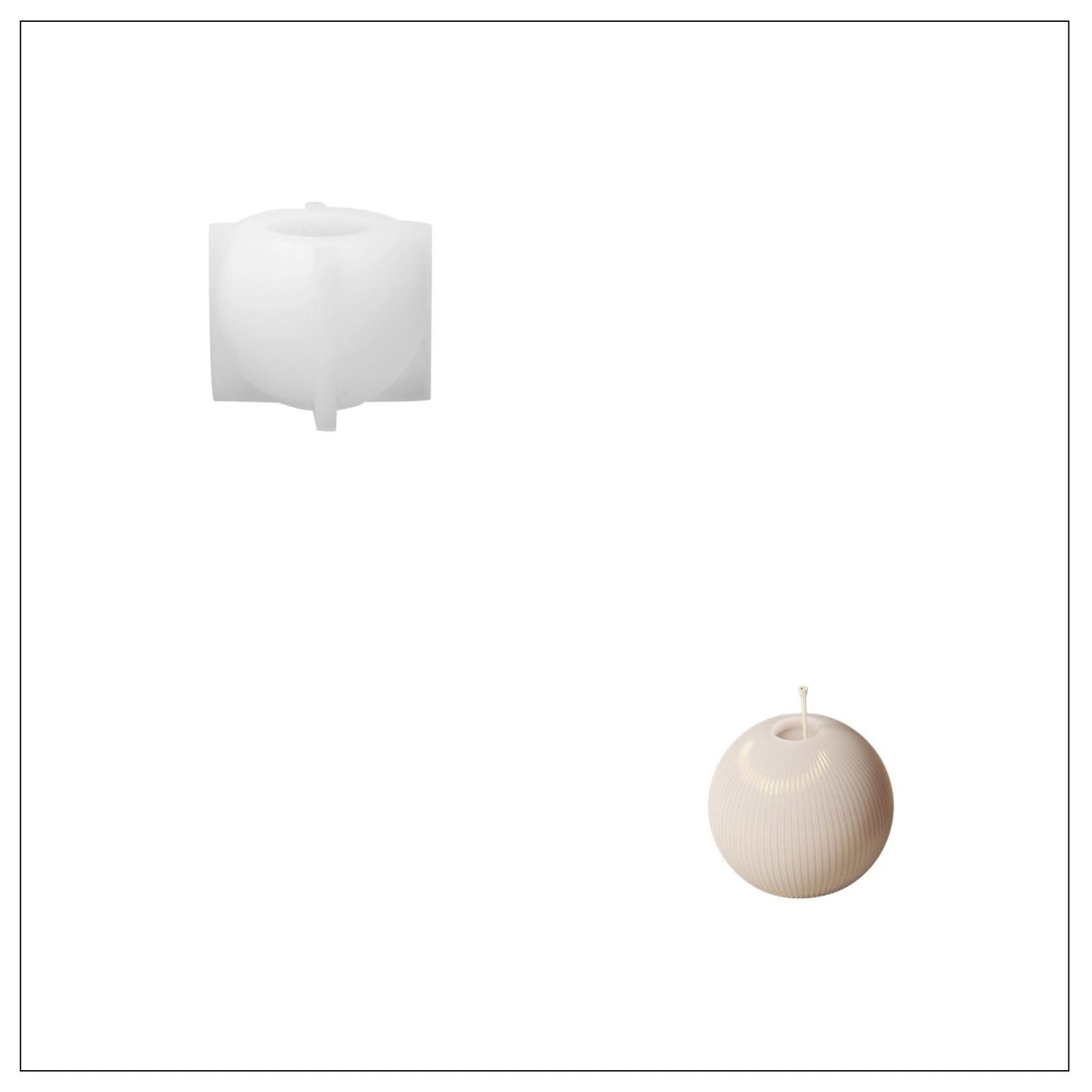 Elegant Stripes Christmas Bauble Candle Silicone Mold3D Candle MoldLZ0946