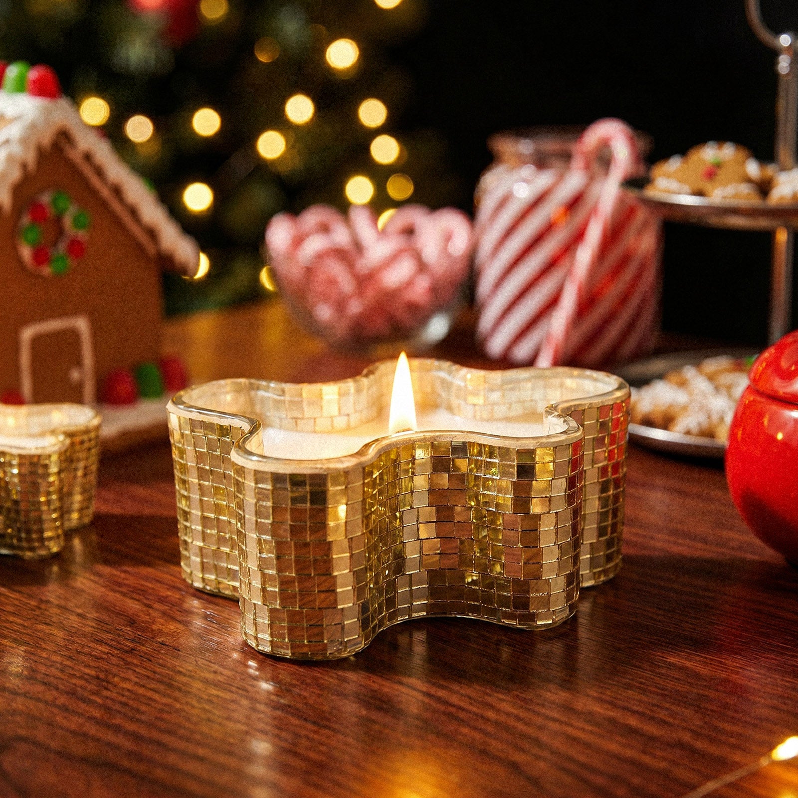 Jolly Gingerbread Man Glass Candle Jar Collection