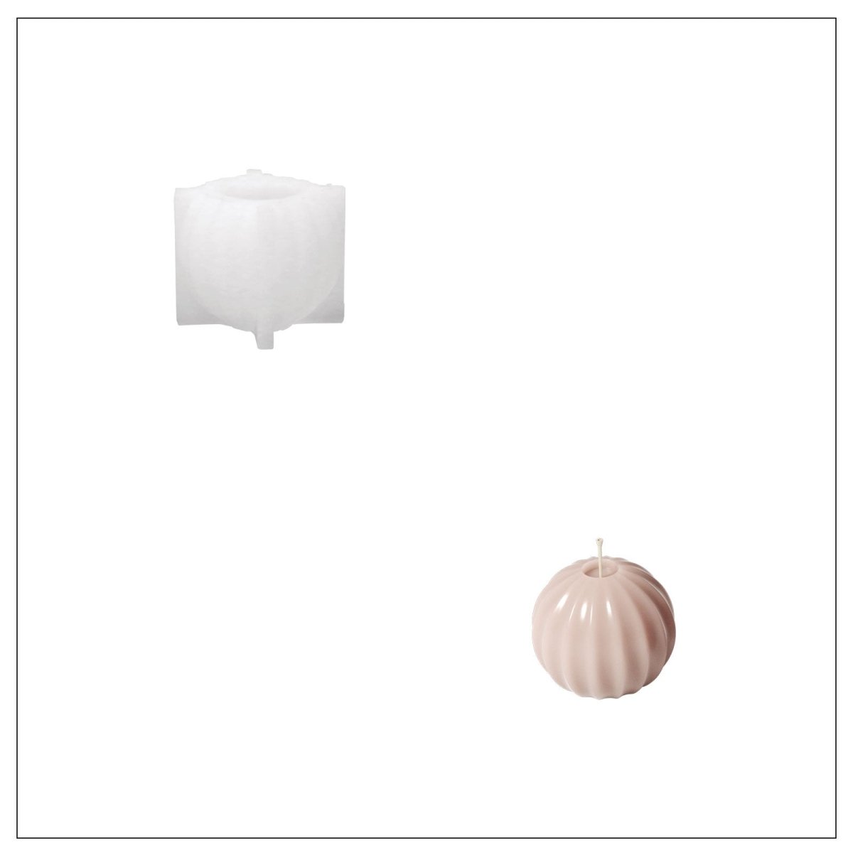 Twist Bloom Christmas Bauble Candle Silicone Mold3D Candle MoldLZ0947