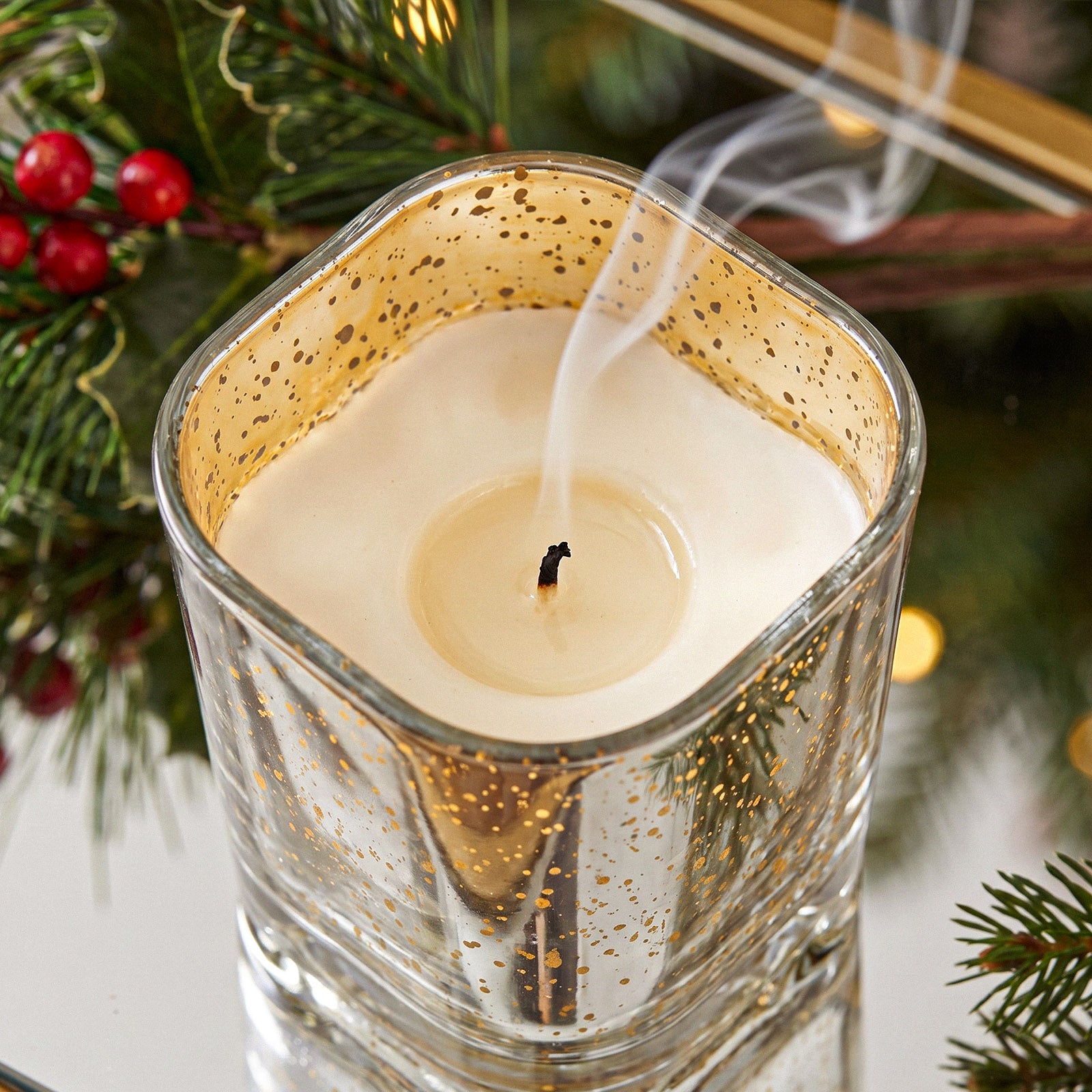 Golden Stardust Glass Candle Jar Collection