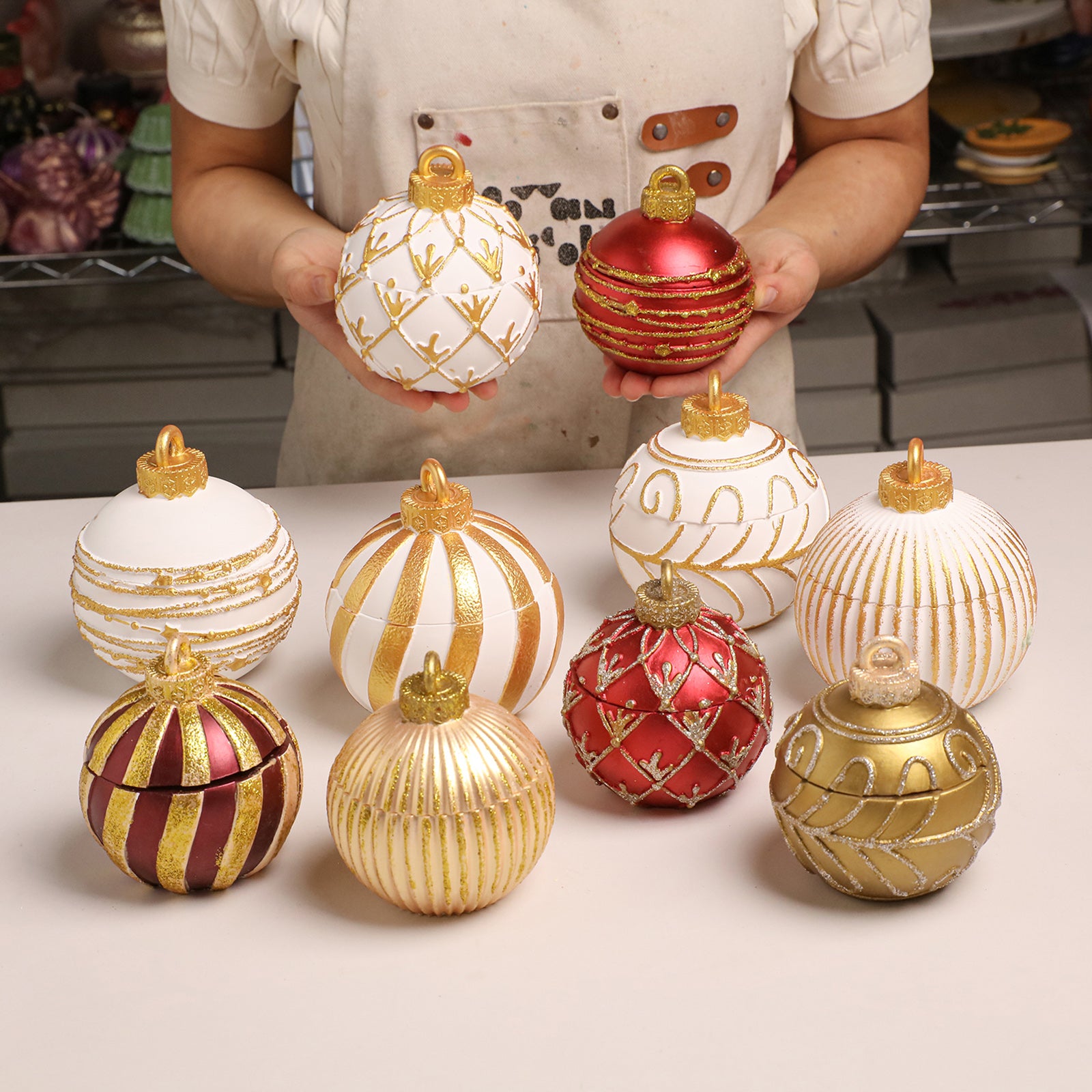 Sparkling Night Christmas Bauble Candle Jar Silicone Mold Collection