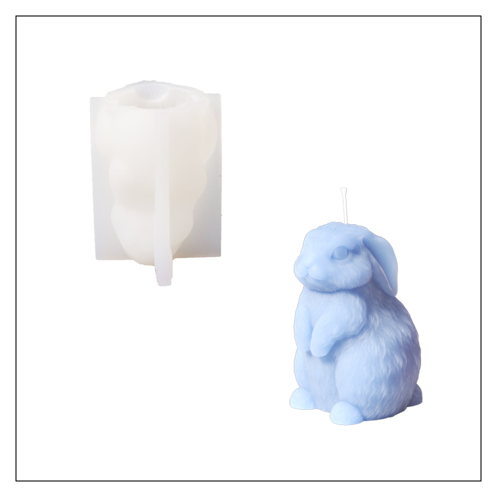 Molde de Silicone para Vela Coelhinho Feliz de Páscoa