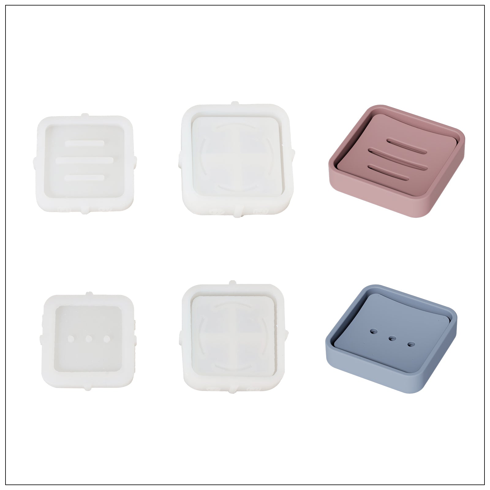 Square Detach & Drain Soap Dish Silicone Mold