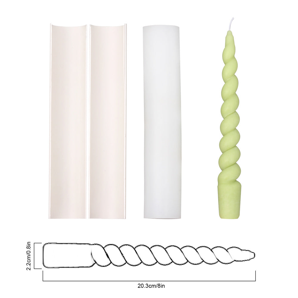 Boowannicole's taper candle, meticulously crafted with a silicone mold and external support, measures 8 inches in length and 0.8 inches in diameter.