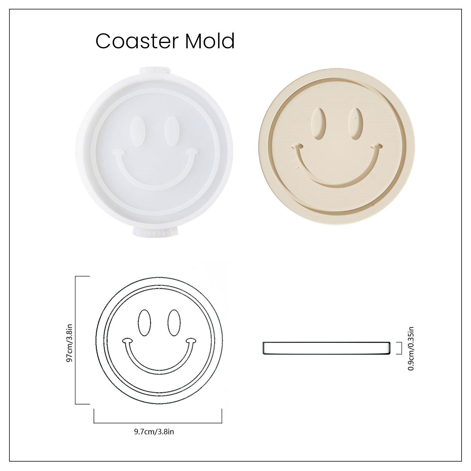 絵文字コンクリートコースターシリコンモールド