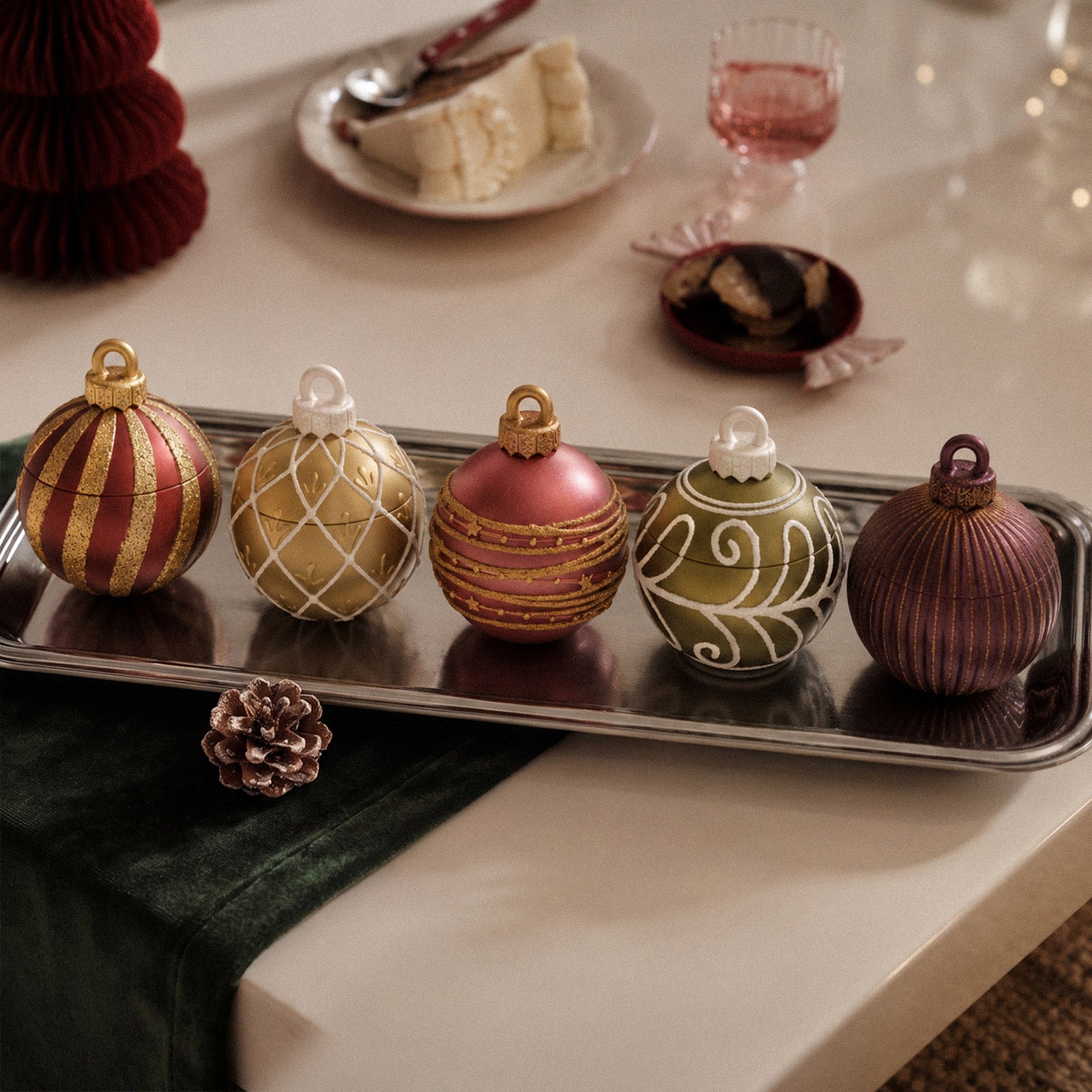 Sparkling Night Christmas Bauble Candle Jar Silicone Mold Collection