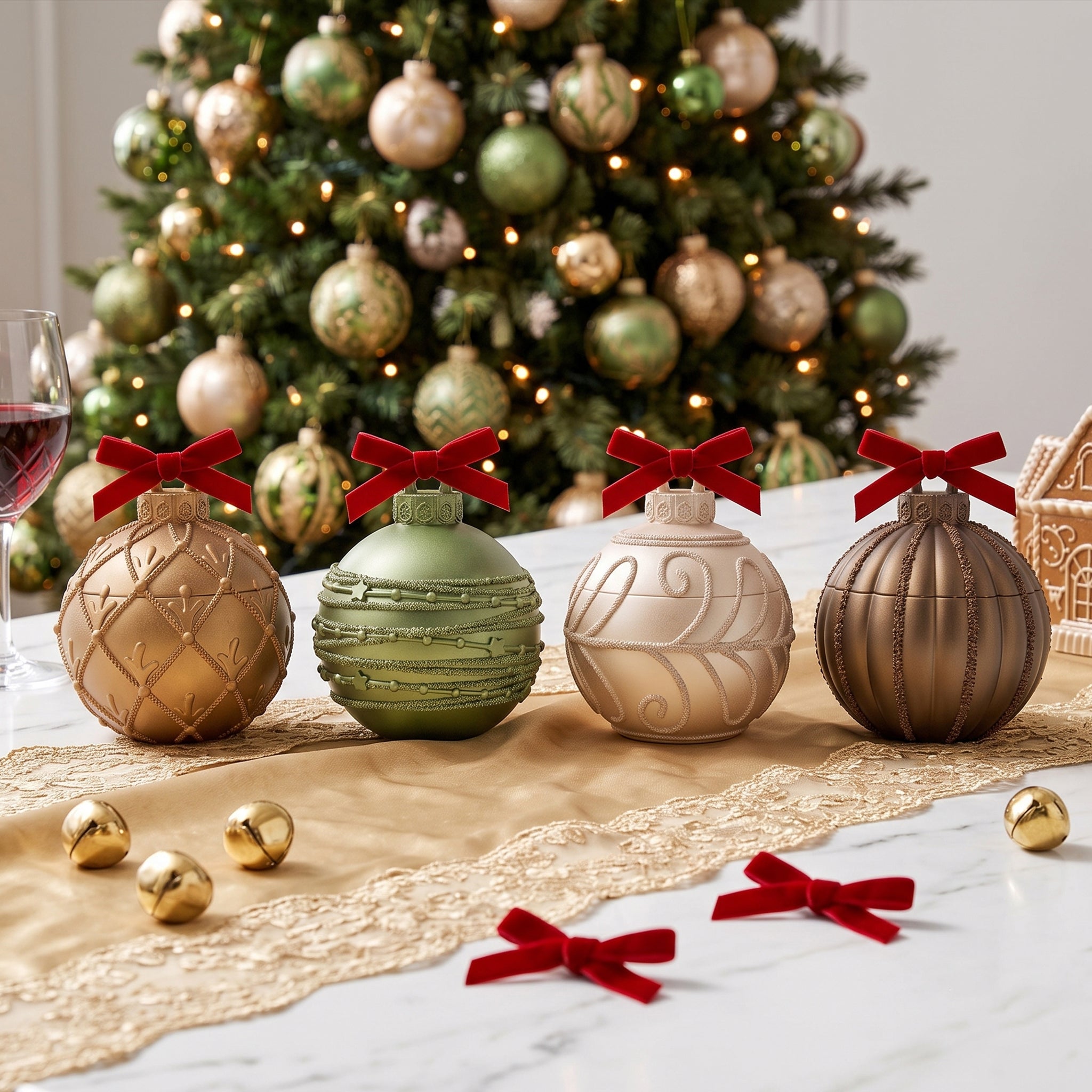 Glitter Colorable Acrylic Gloss Sealer Varnish With Mica Powder Kit-4 Of Christmas Forest Colors_ST93
