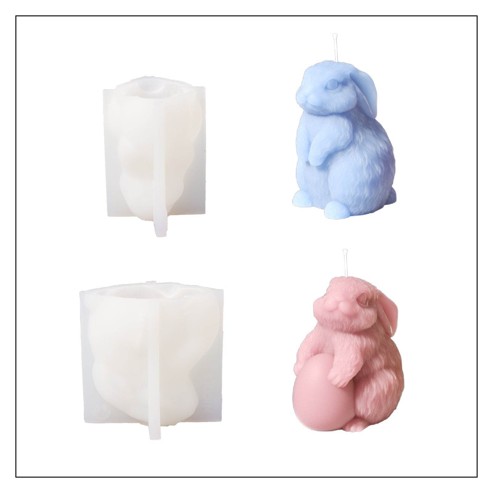 Molde de Silicone para Vela Coelhinho Feliz de Páscoa