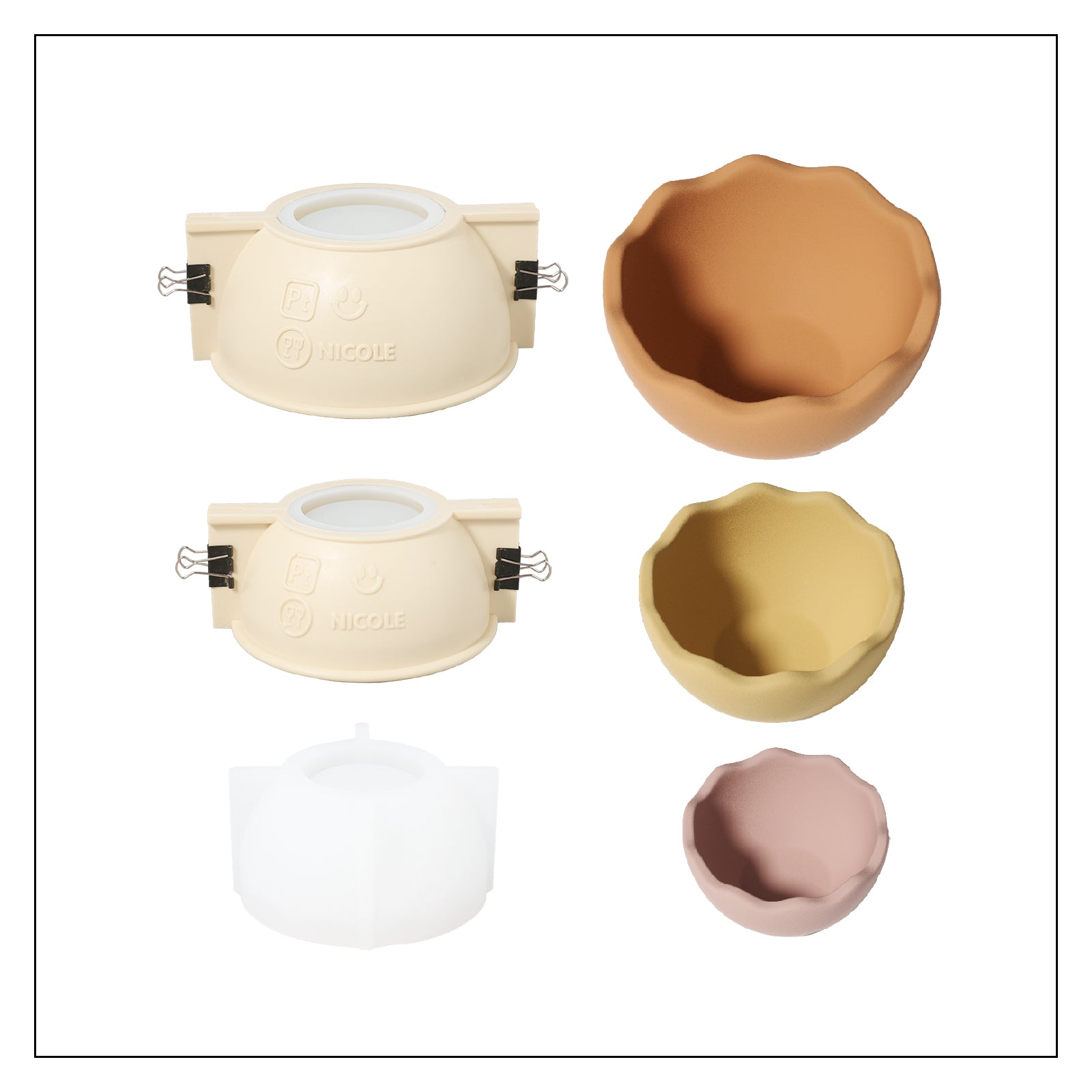 Eggshell Shaped Round Bowl Collection Silicone Mold