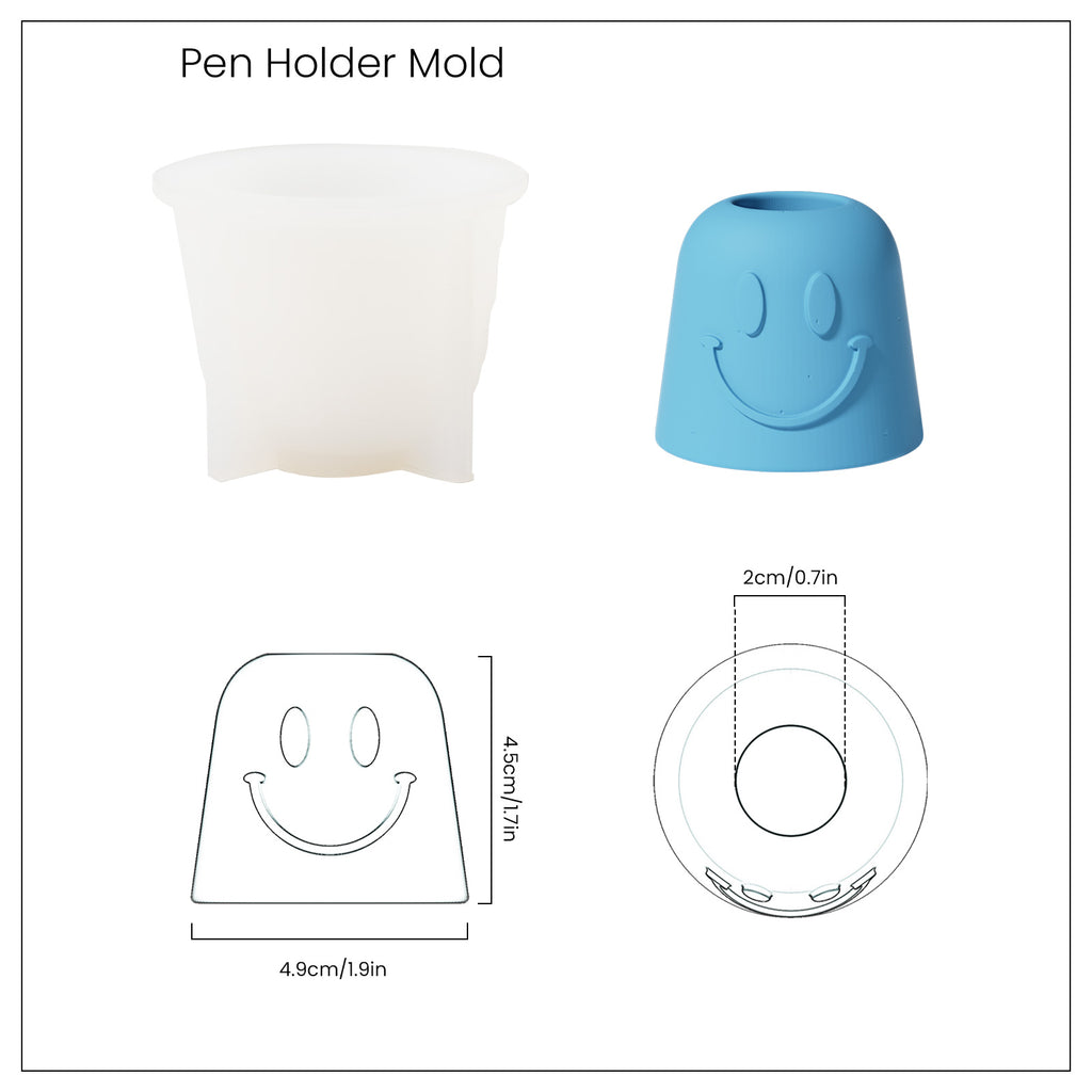 Blue Bell-shaped Emotion Pen & Toothbrush, Holder and White Silicone Mold and Finished Size-Boowan Nicole