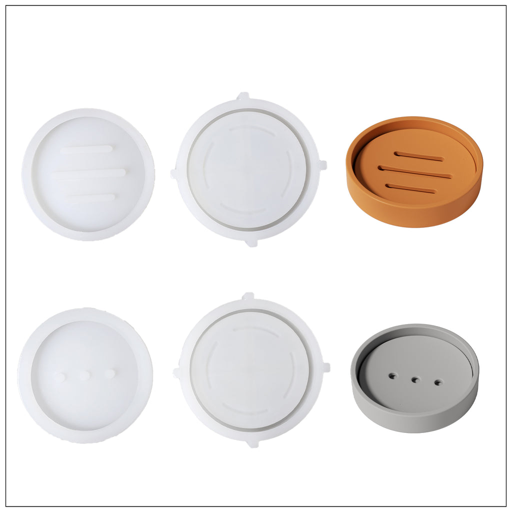 With soap dishes with horizontal bars and round holes and corresponding silicone molds, boowannicole gives you more diverse choices.