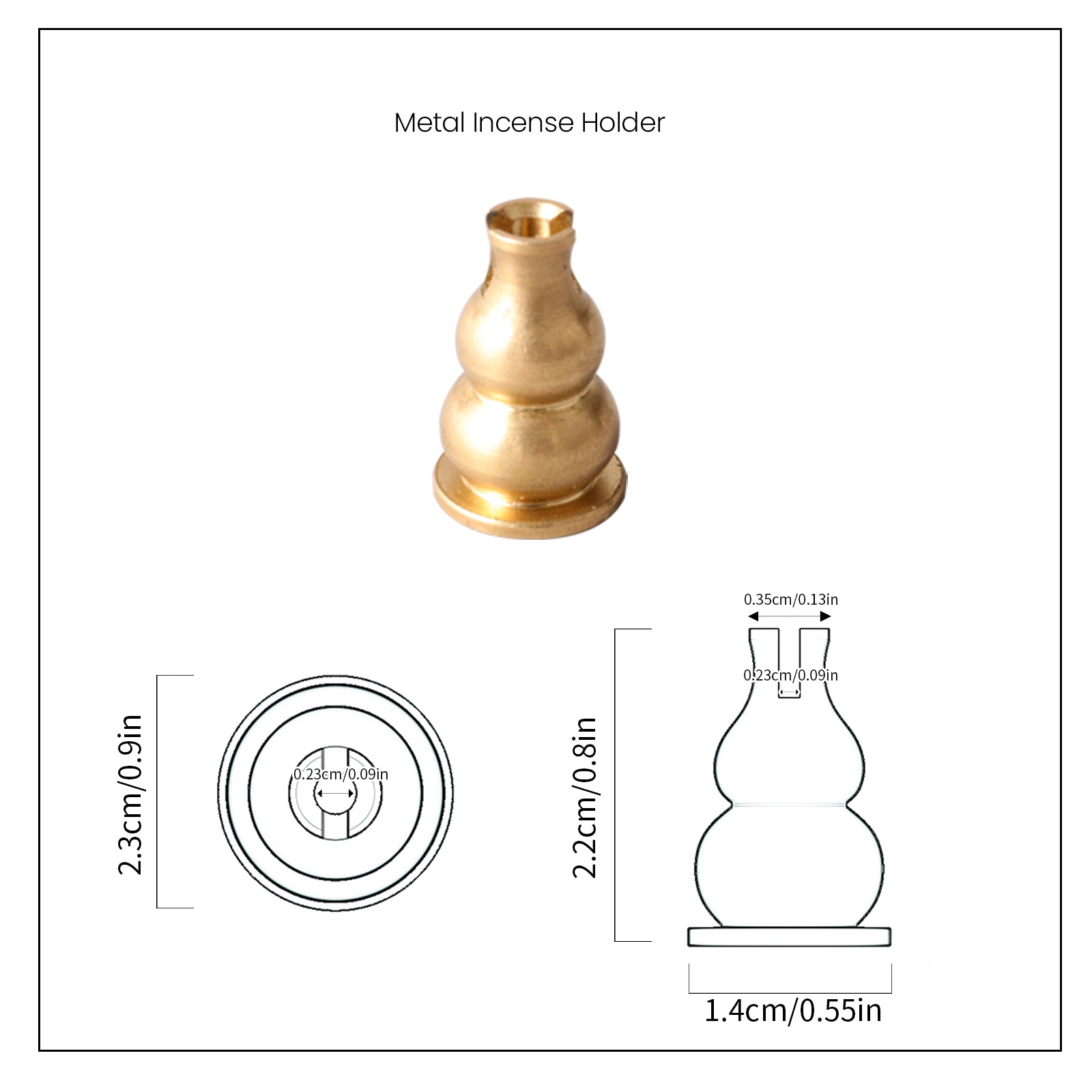 Brass gourd shaped incense holder and size-Boowan Nicole