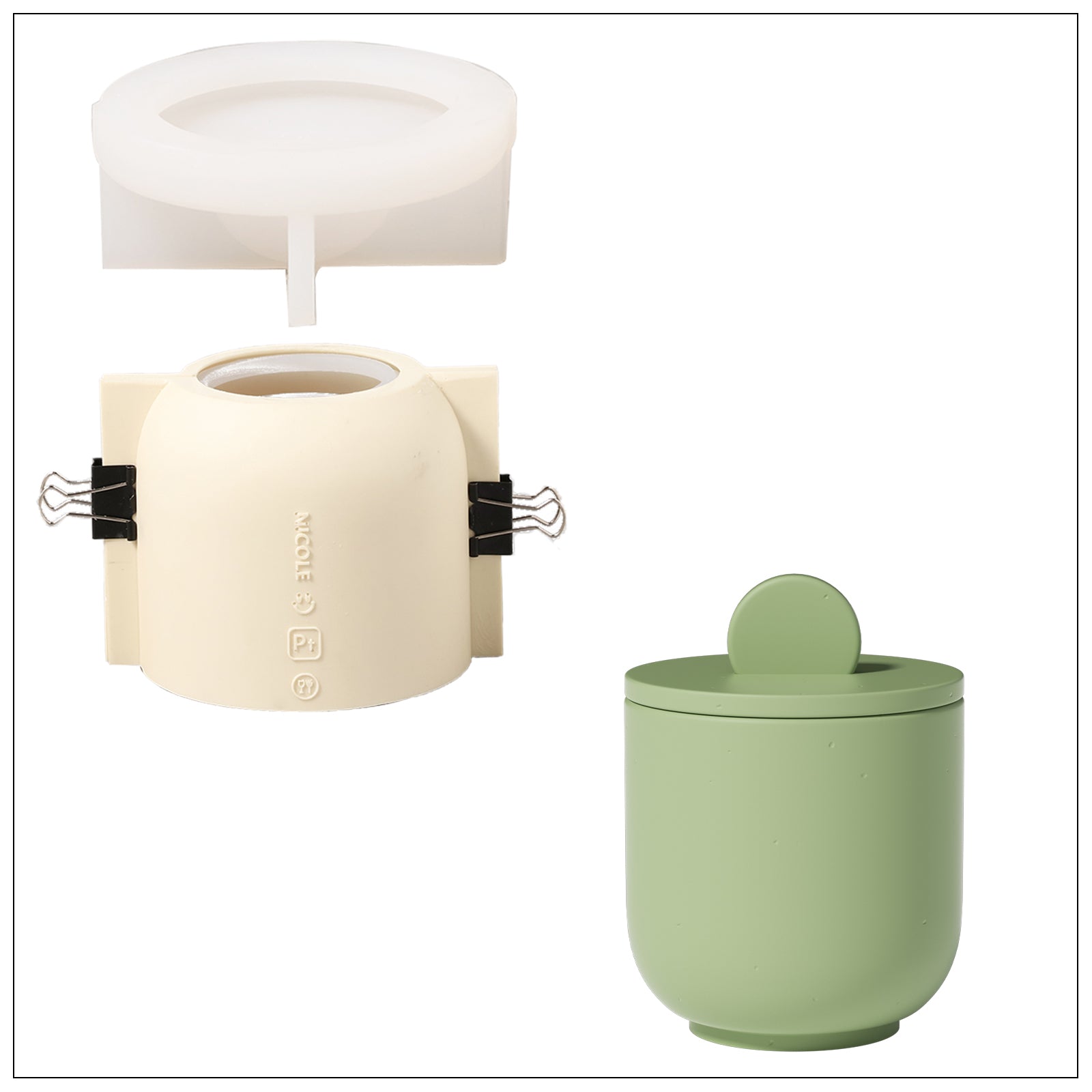 Silicone Mold Making Kit and Raised Lid Candle Jars