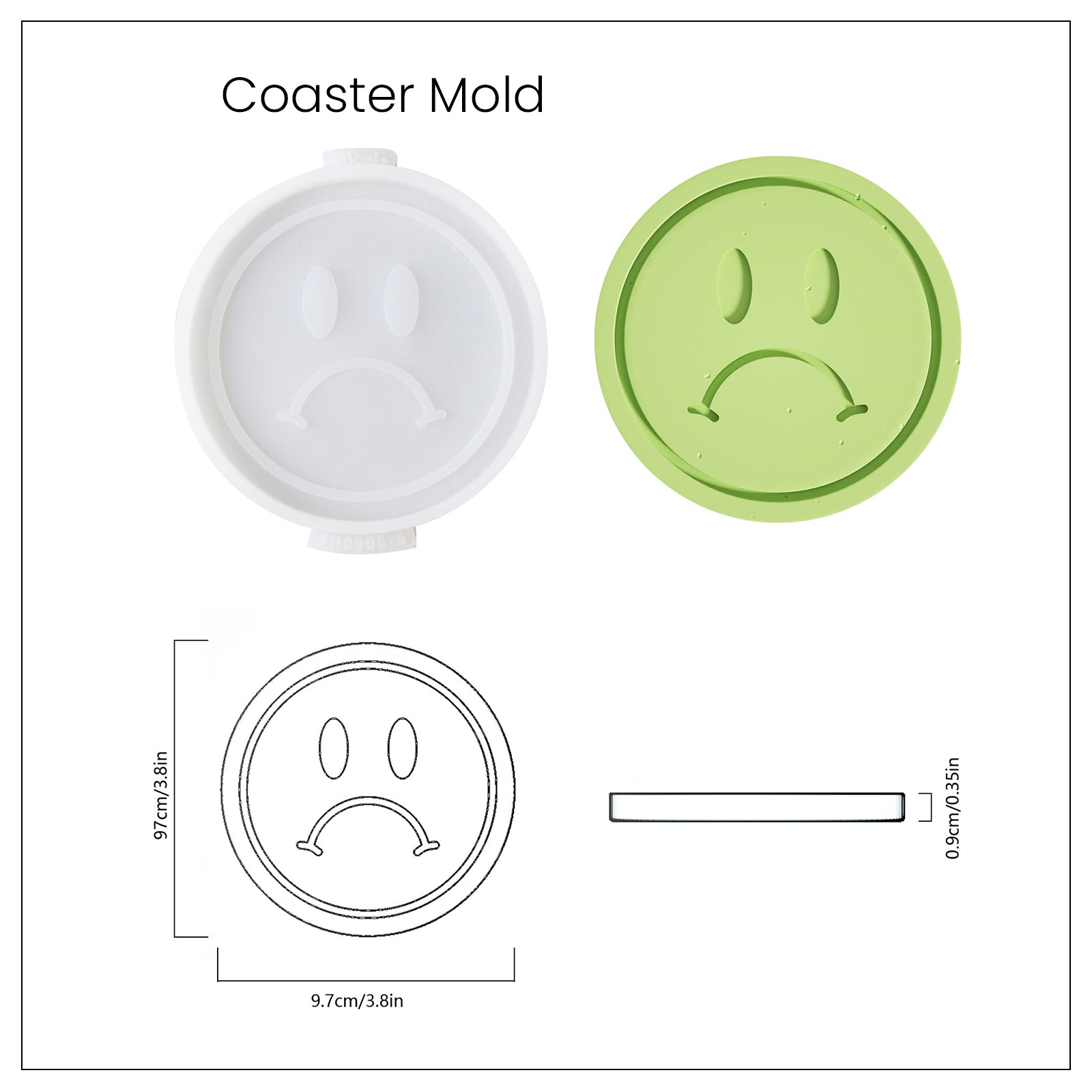 絵文字コンクリートコースターシリコンモールド