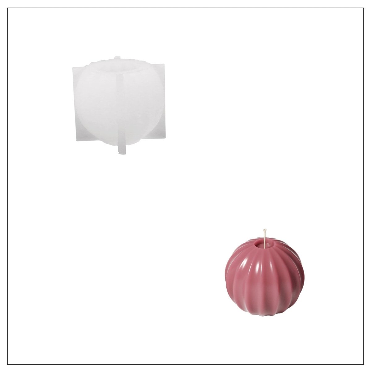 Twist Bloom Christmas Bauble Candle Silicone Mold3D Candle MoldLZ0940