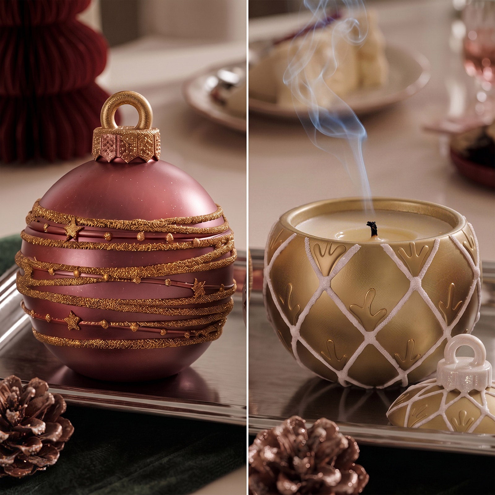 Sparkling Night Christmas Bauble Candle Jar Silicone Mold Collection