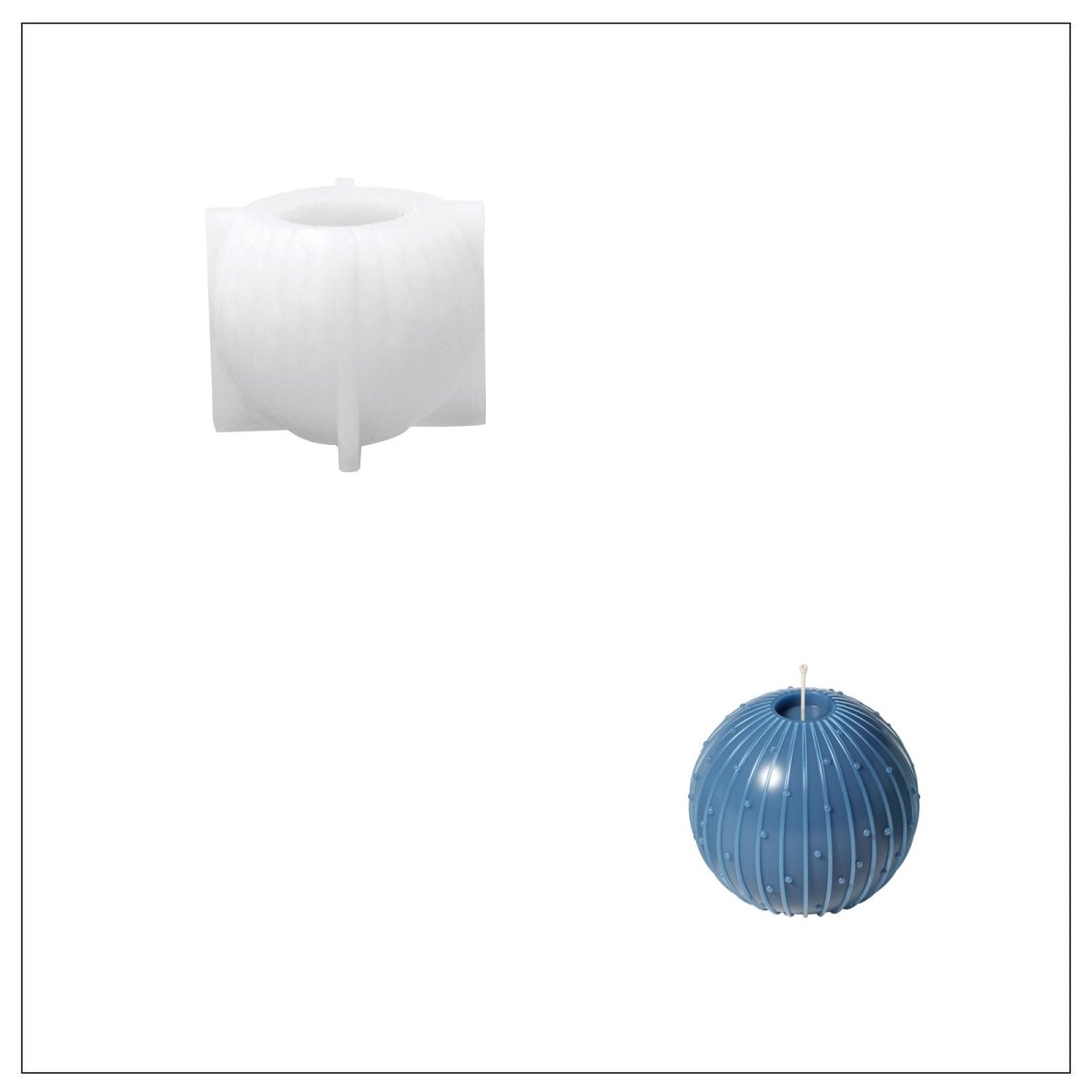 Starlit Dots Christmas Bauble Candle Silicone Mold3D Candle MoldLZ0942