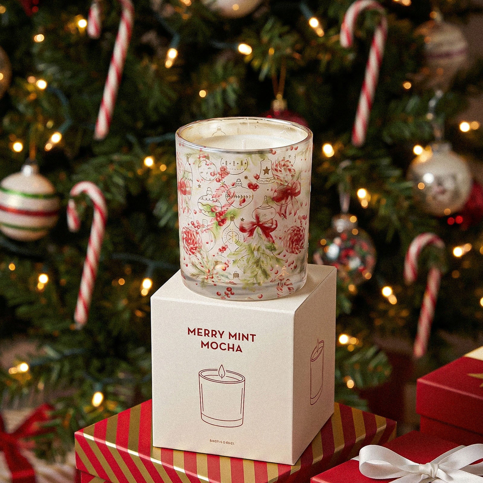 Christmas Bows & Baubles Glass Candle Jar Collection