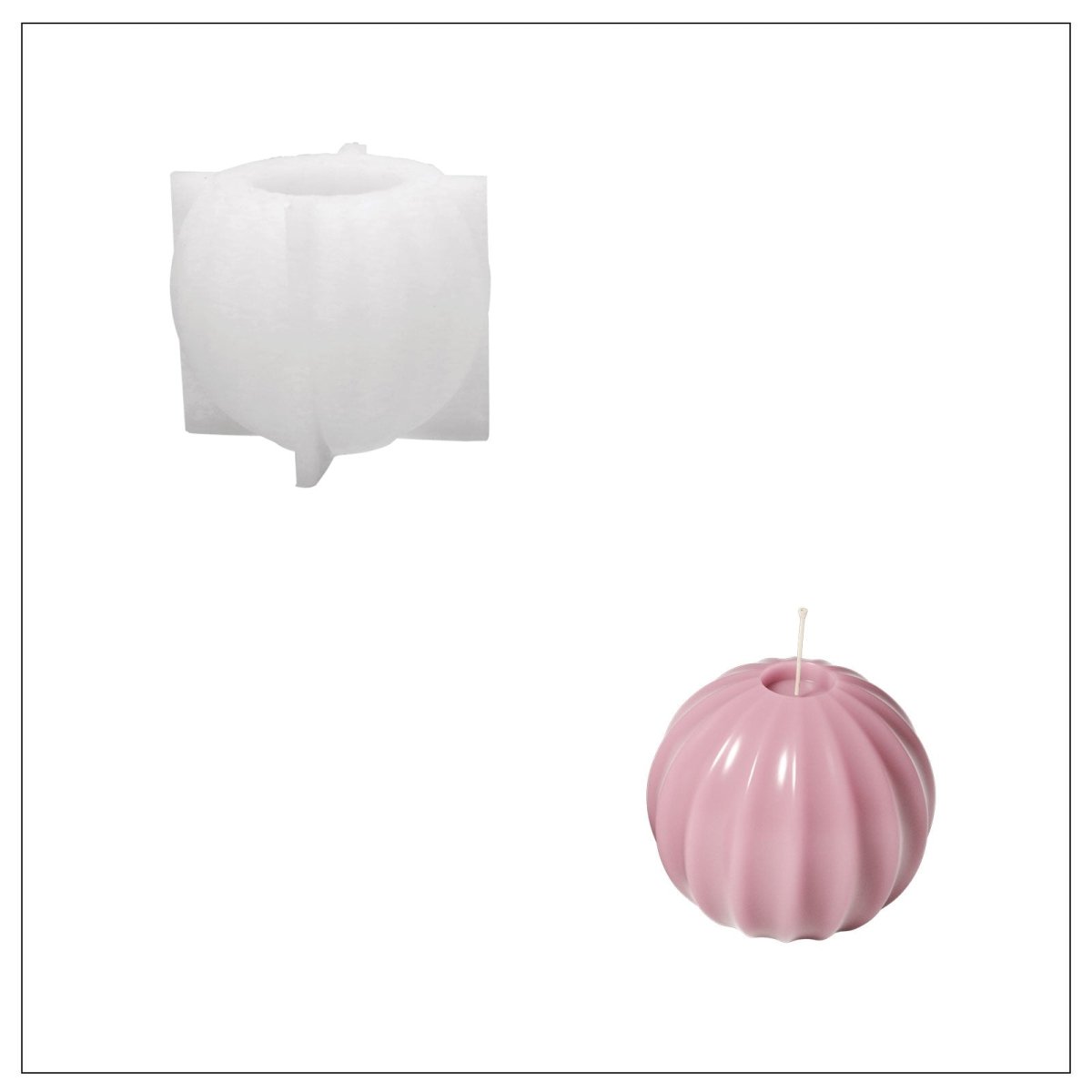 Twist Bloom Christmas Bauble Candle Silicone Mold3D Candle MoldLZ0933