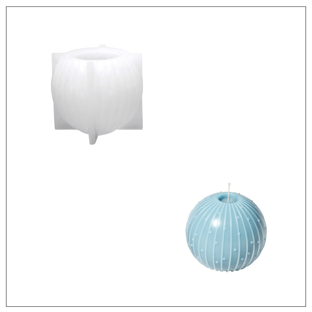 Starlit Dots Christmas Bauble Candle Silicone Mold3D Candle MoldLZ0935