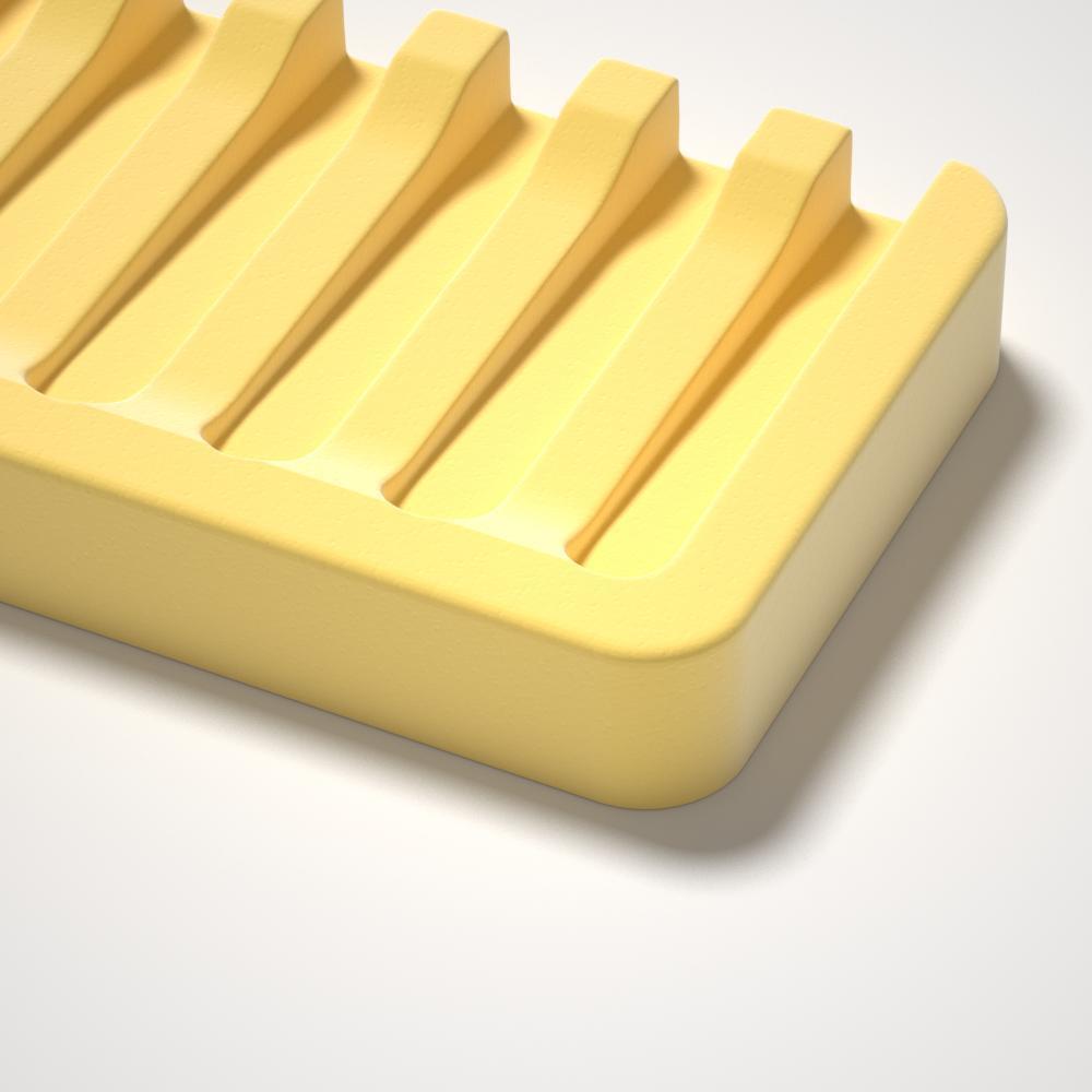 Showcasing a yellow concrete soap dish, highlighting boowannicole's brand color scheme and individuality.
