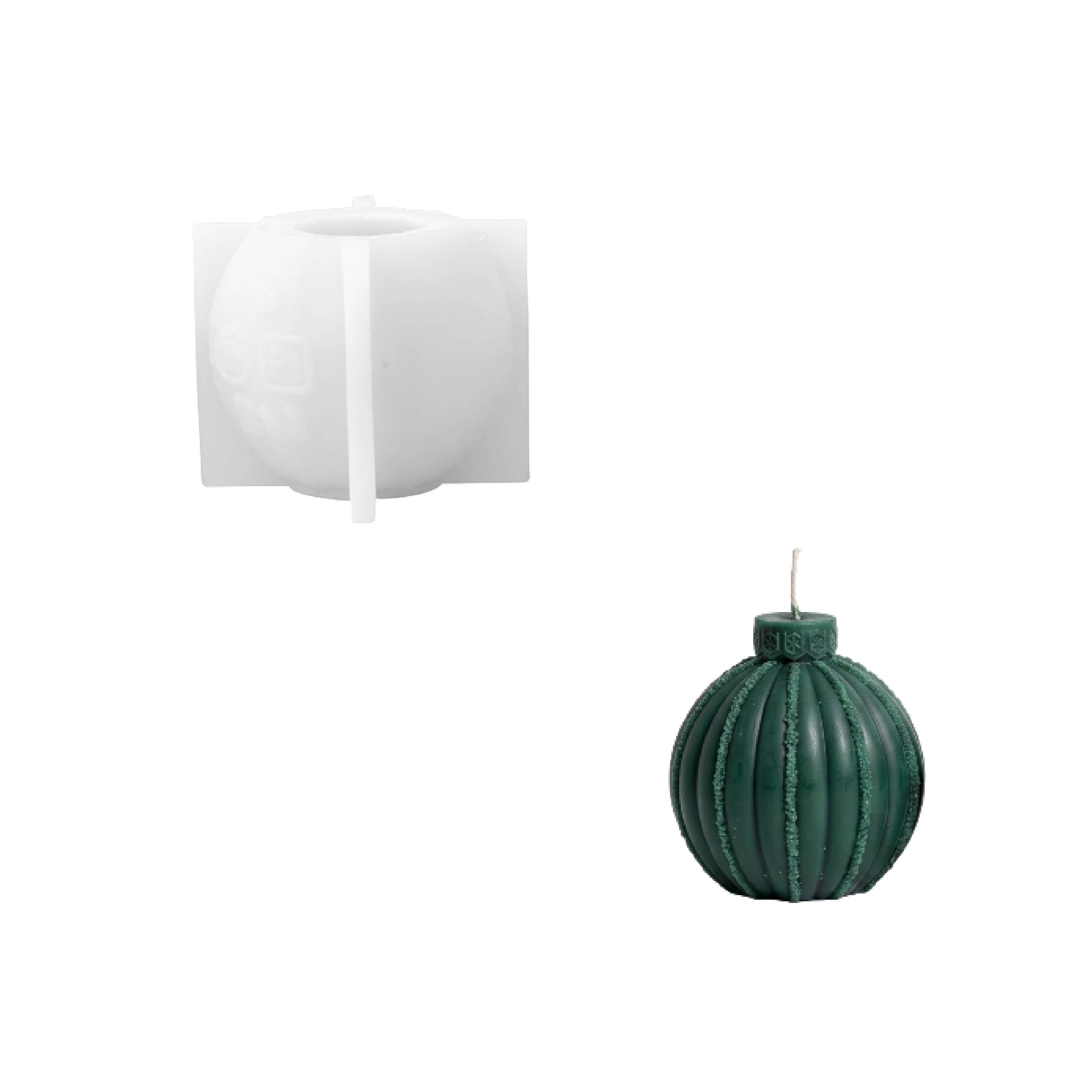 Geometric Pattern Christmas Bauble Candle Silicone Mold Collection