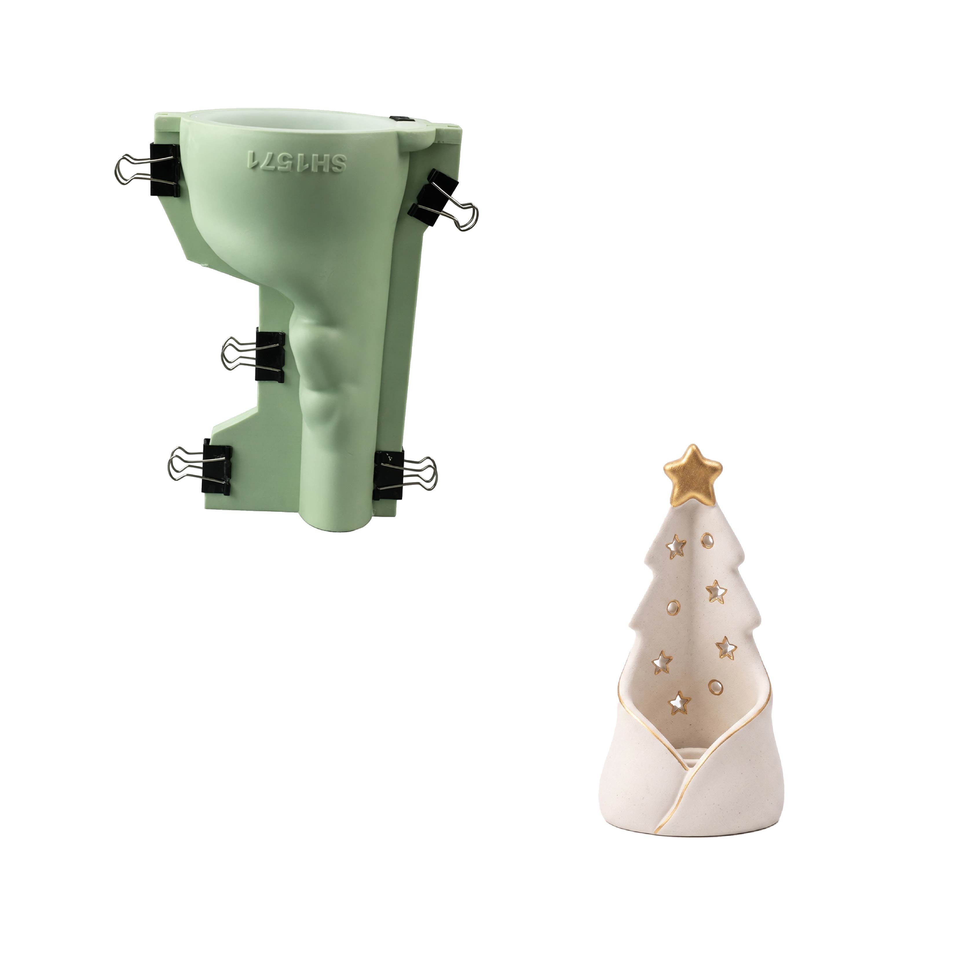 Azulmostaza × Boowan Nicole｜Stardust Christmas Tree Candle Holder Silicone Mold