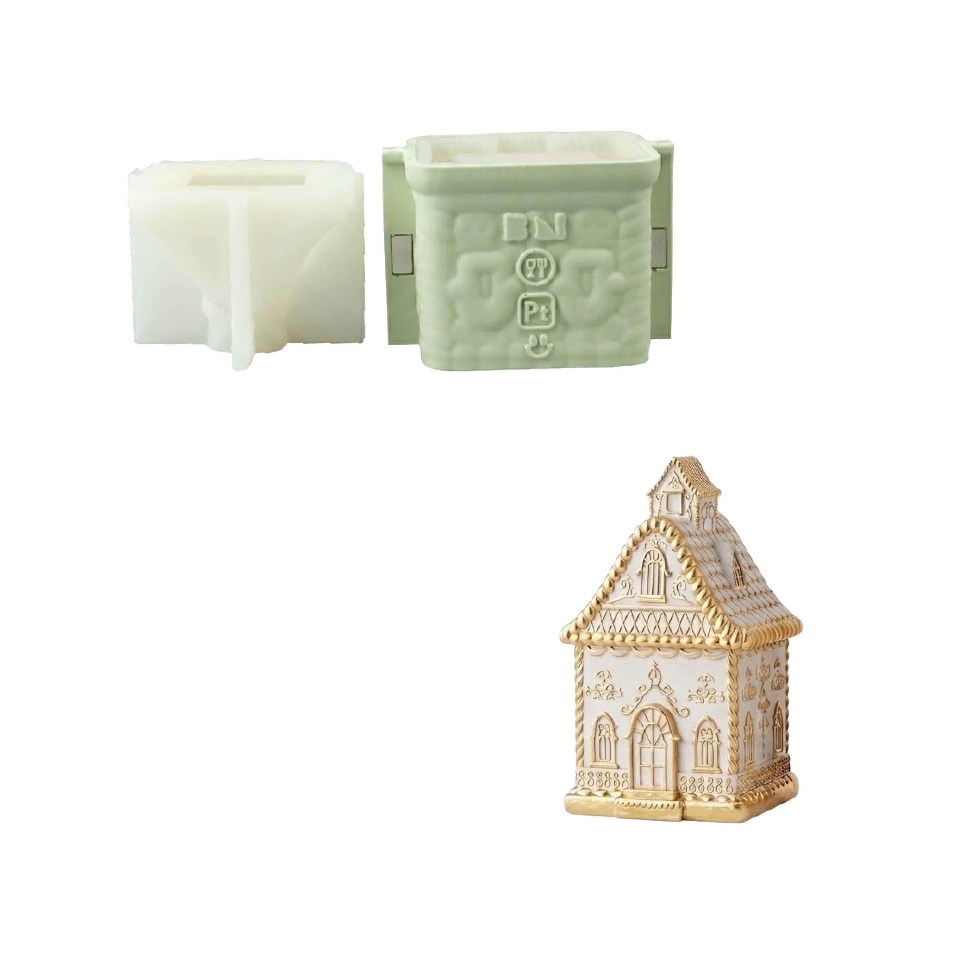 Cozy Gingerbread House Candle Jar Silicone Mold Collection