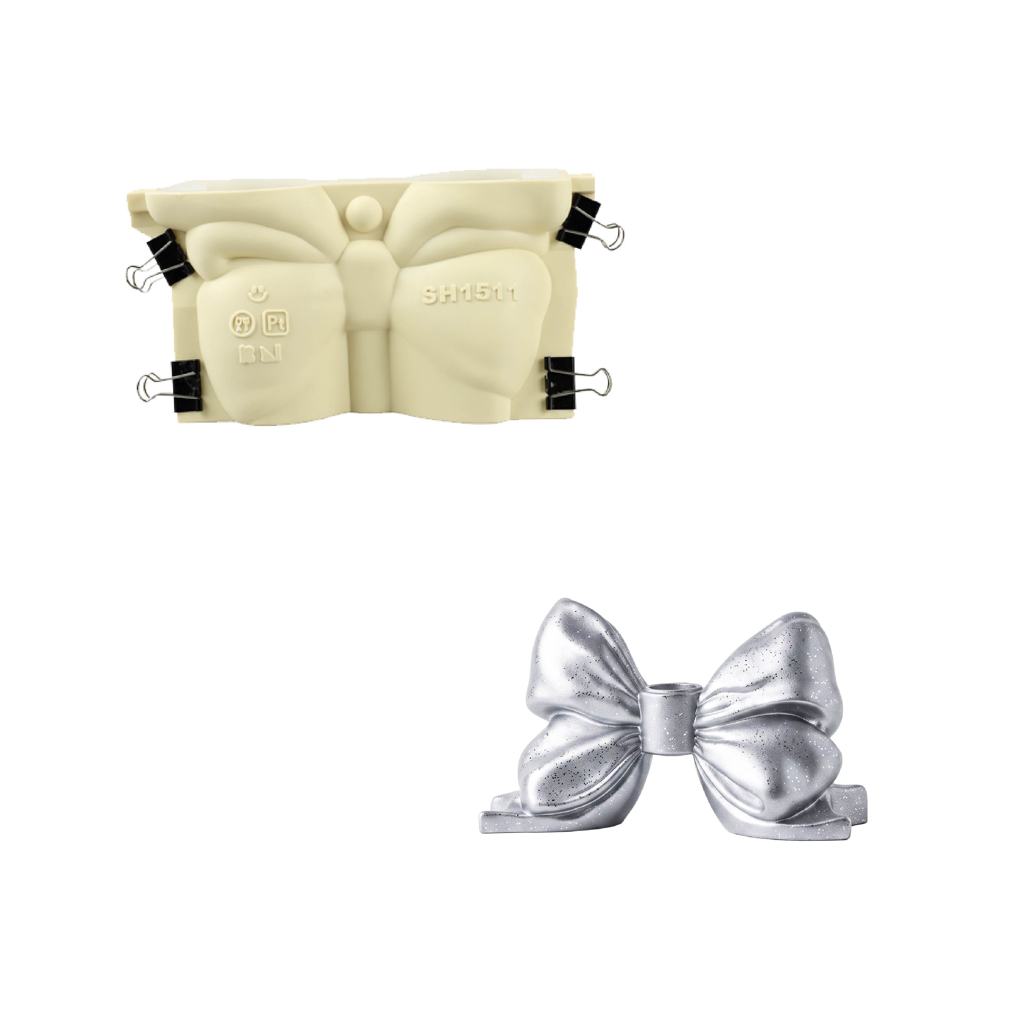Velvet Bow Candle Holder Silicone Mold