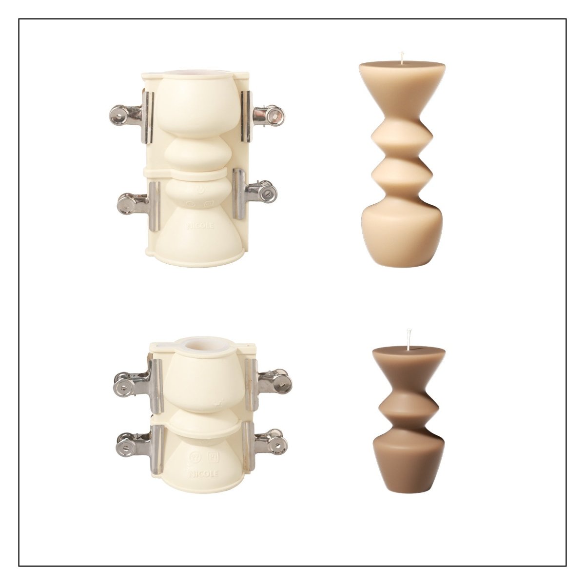 Geometric Hourglass Pillar Candle Silicone Mold3D Candle MoldLZ0720-0721