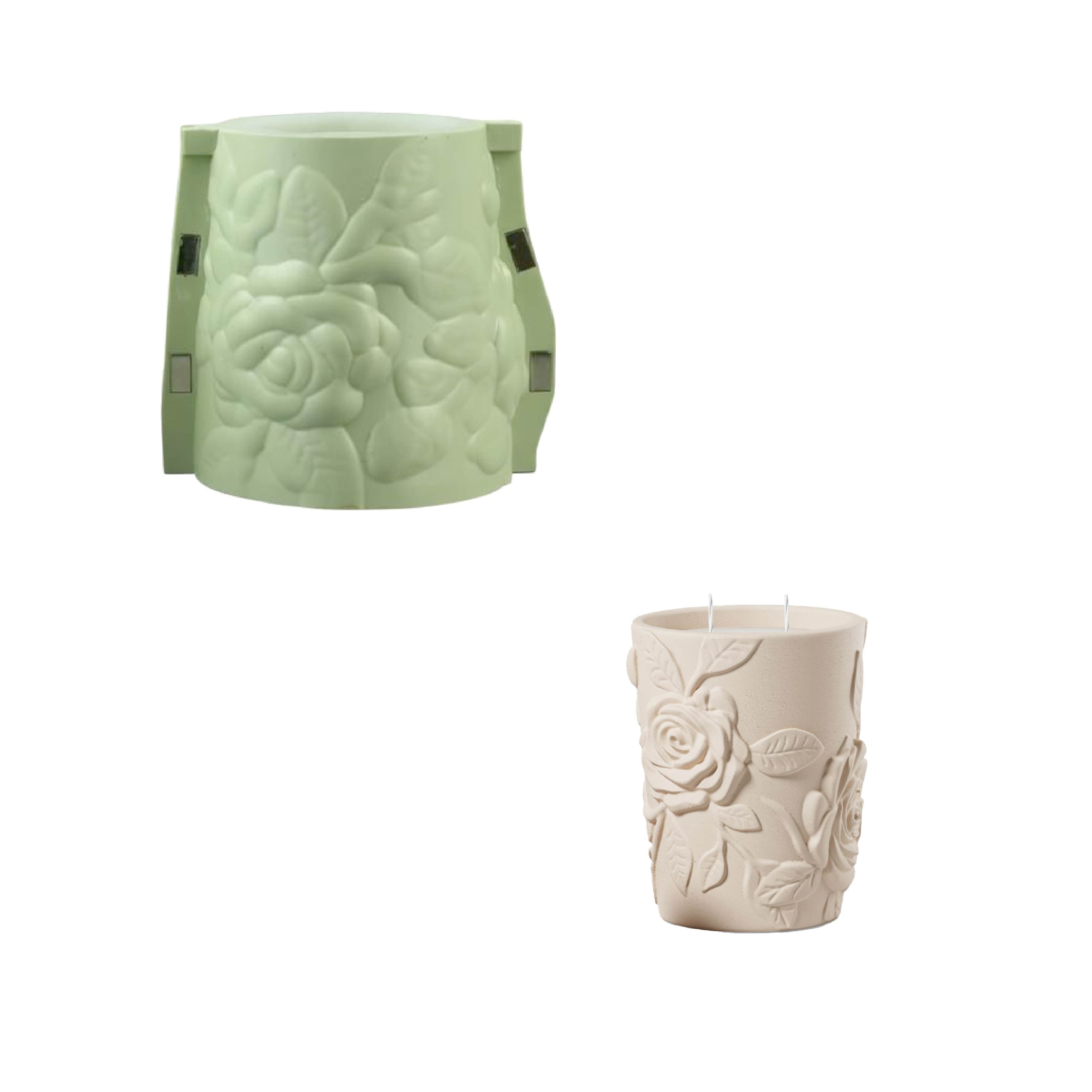 Garden of Roses Candle Jar Silicone Mold Collection