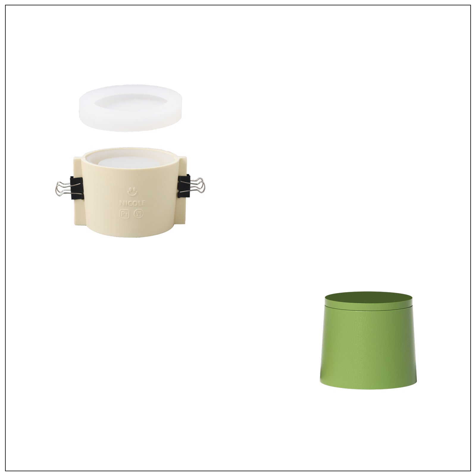 3.9オンス シンプルスタイル キャンドルジャー シリコンモールド＆キャンドルリフィルモールド