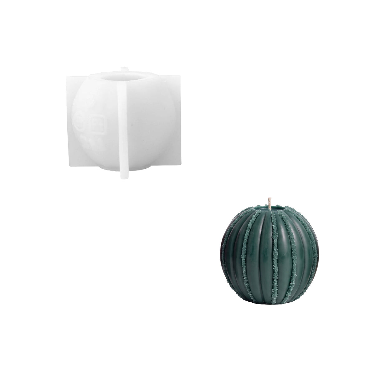 Coleção de moldes de silicone para velas de bolas de Natal com padrão geométrico