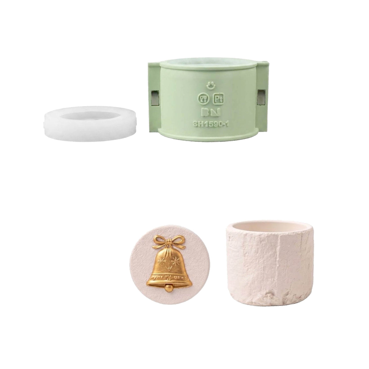 Azulmostaza × Boowan Nicole｜Cozy Christmas Candle Jar Silicone Mold Collection