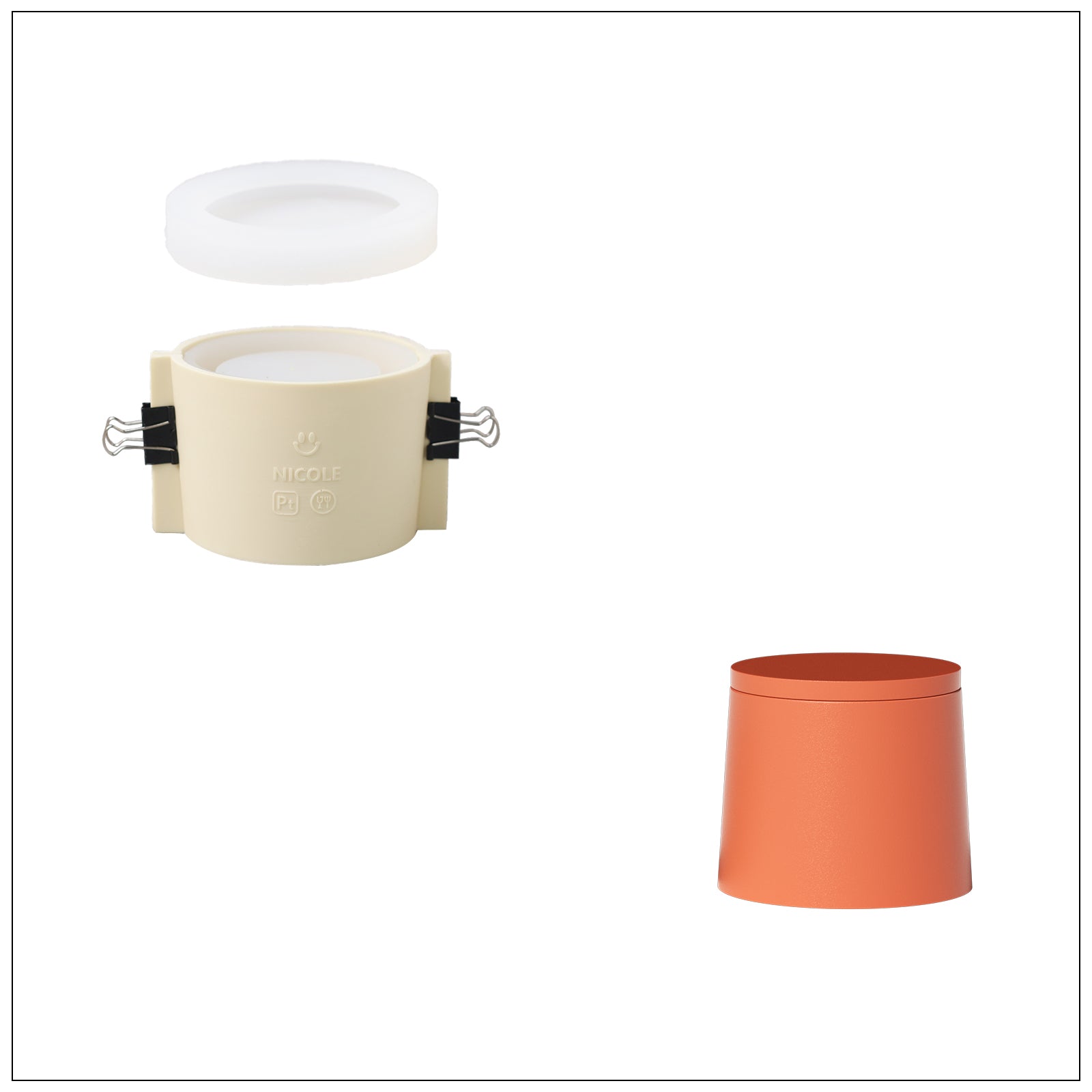 قالب سيليكون لشمعة بسيطة النمط بوزن 6.3 أونصة و قالب تعبئة شمعة