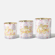 Pink Ribbon Christmas Glass Candle Jar Collection