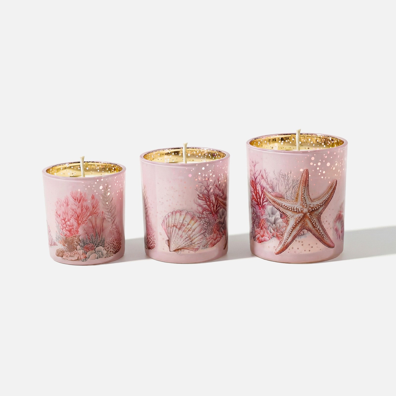 Coral Dream Glass Candle Jar Collection